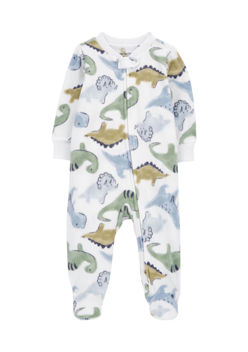 Baby Boys Microfleece Printed Footie Pajamas