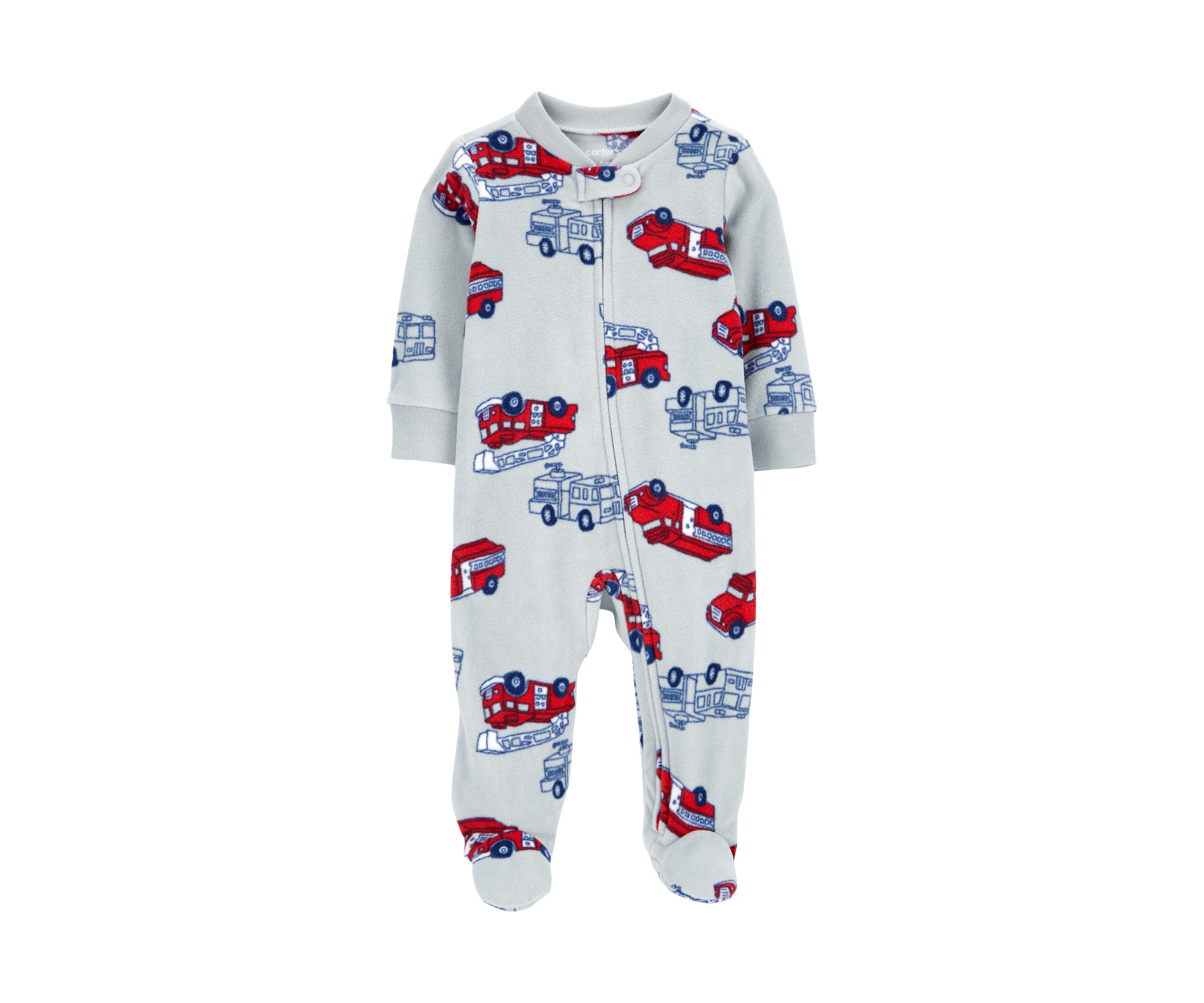 Baby Boys Microfleece Printed Footie Pajamas