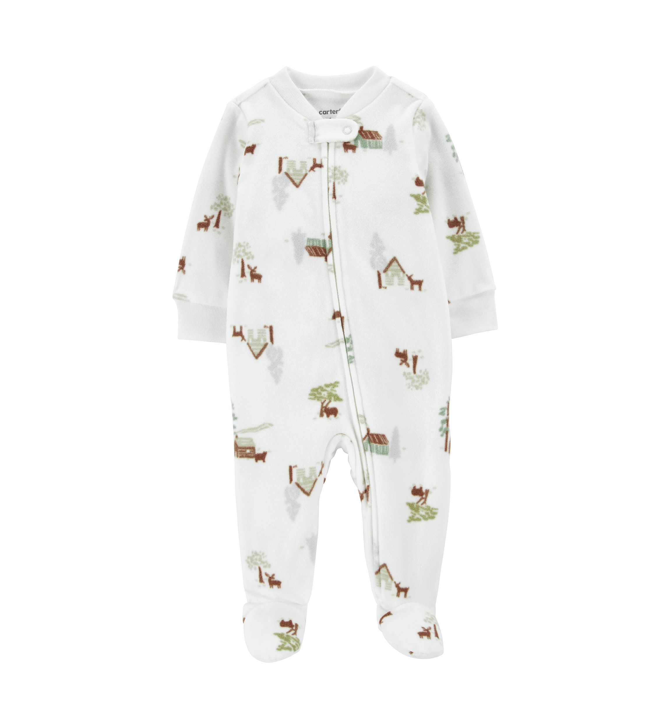 Baby Boys Microfleece Printed Footie Pajamas