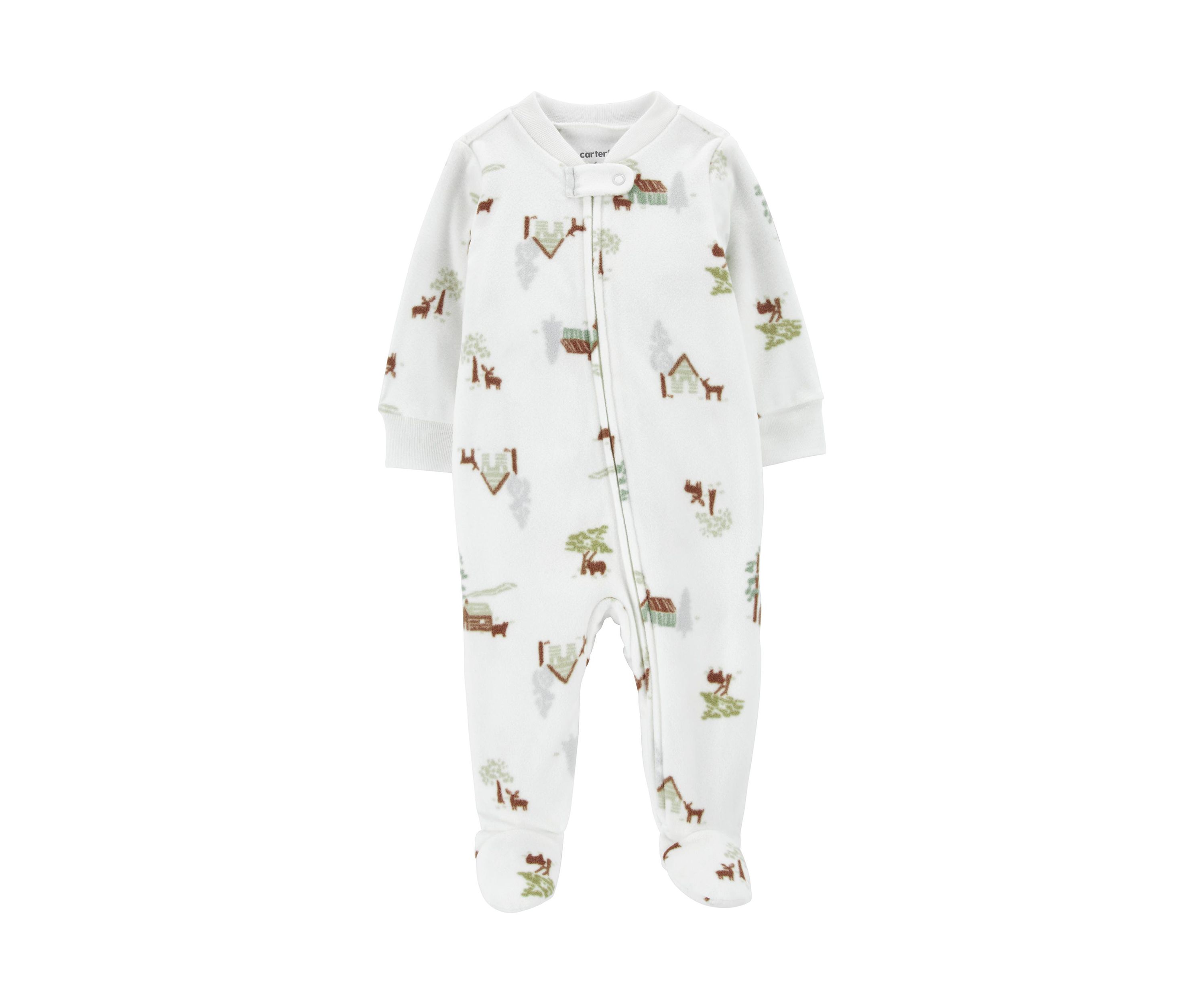 Baby Boys Microfleece Printed Footie Pajamas