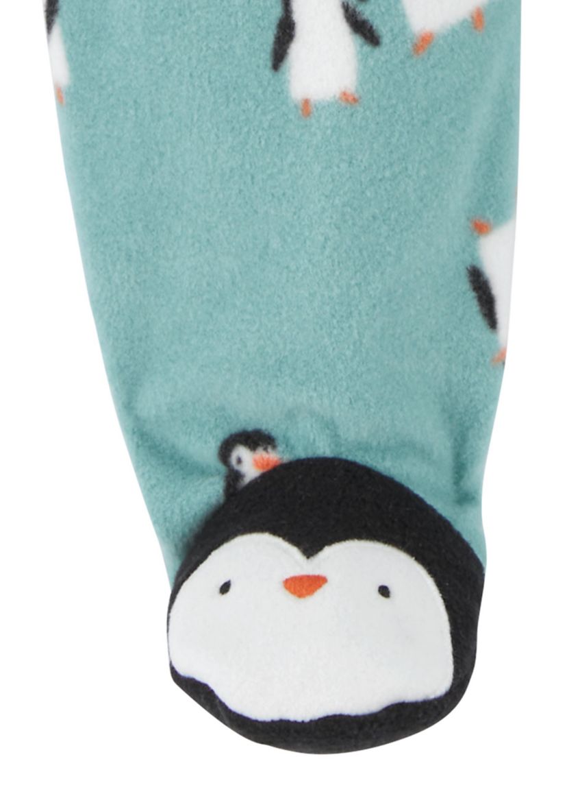 Baby Girls Microfleece Printed Footie Pajamas