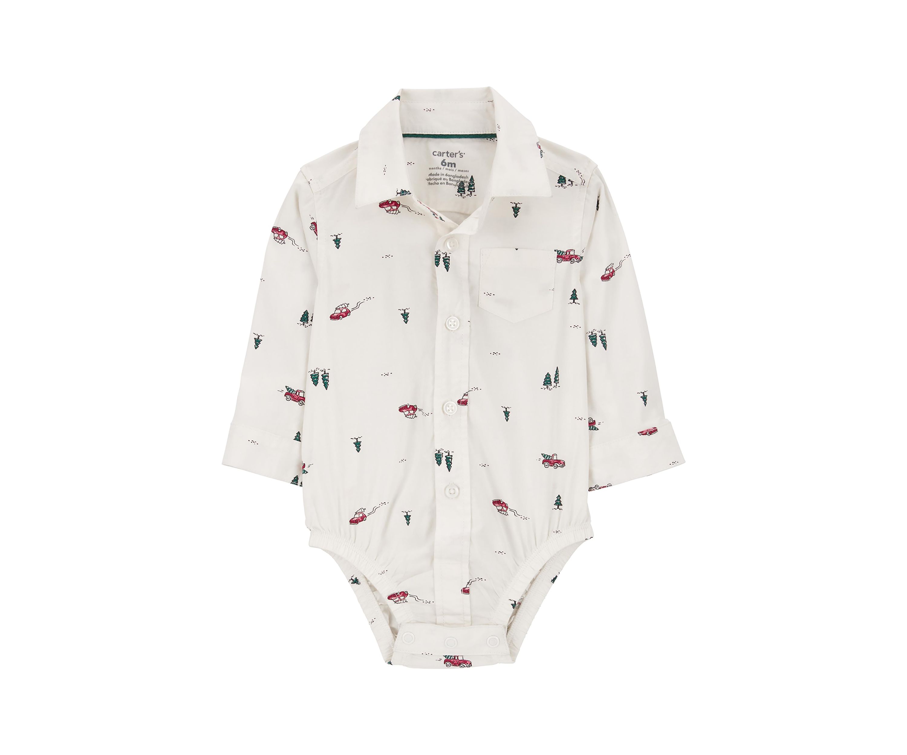Baby Boys Printed Shirt and Pants Set with Suspenders