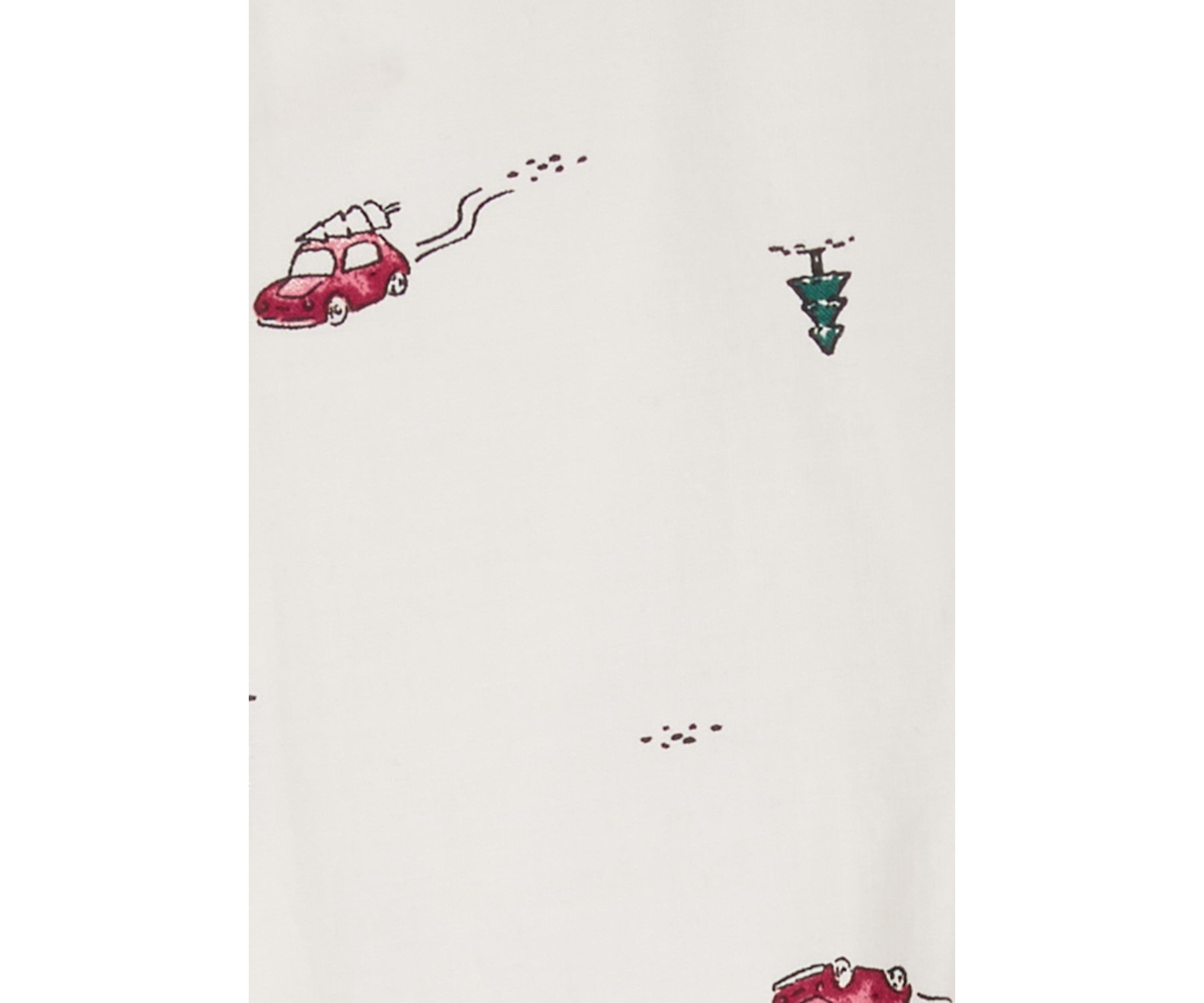 Baby Boys Printed Shirt and Pants Set with Suspenders