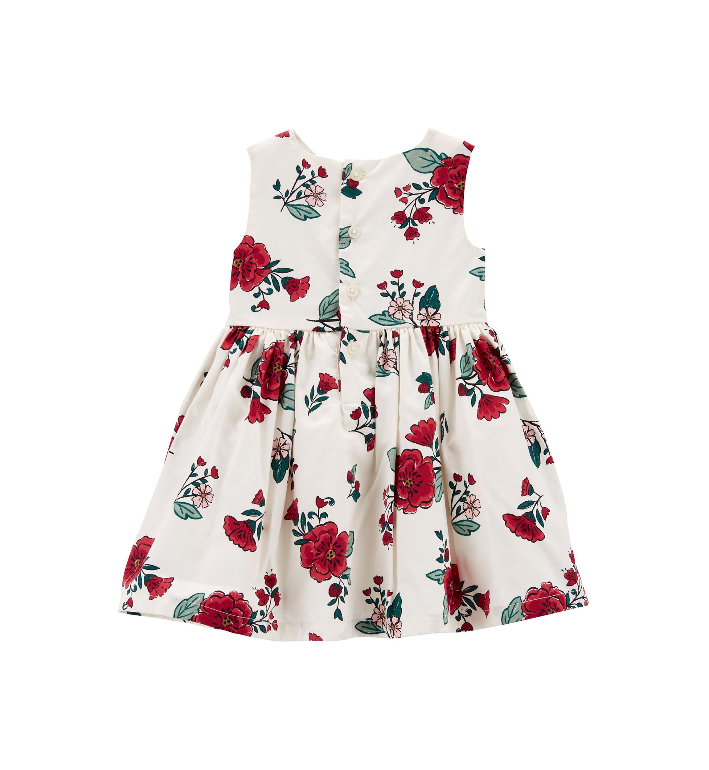 Baby Girls Printed Dress with Diaper Cover