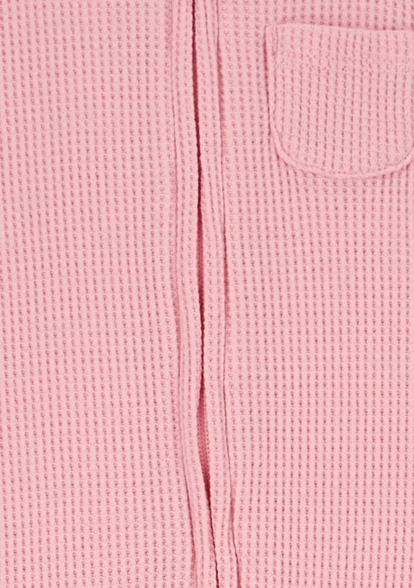 Baby Girls Snap Zip Textured Footie Pajamas