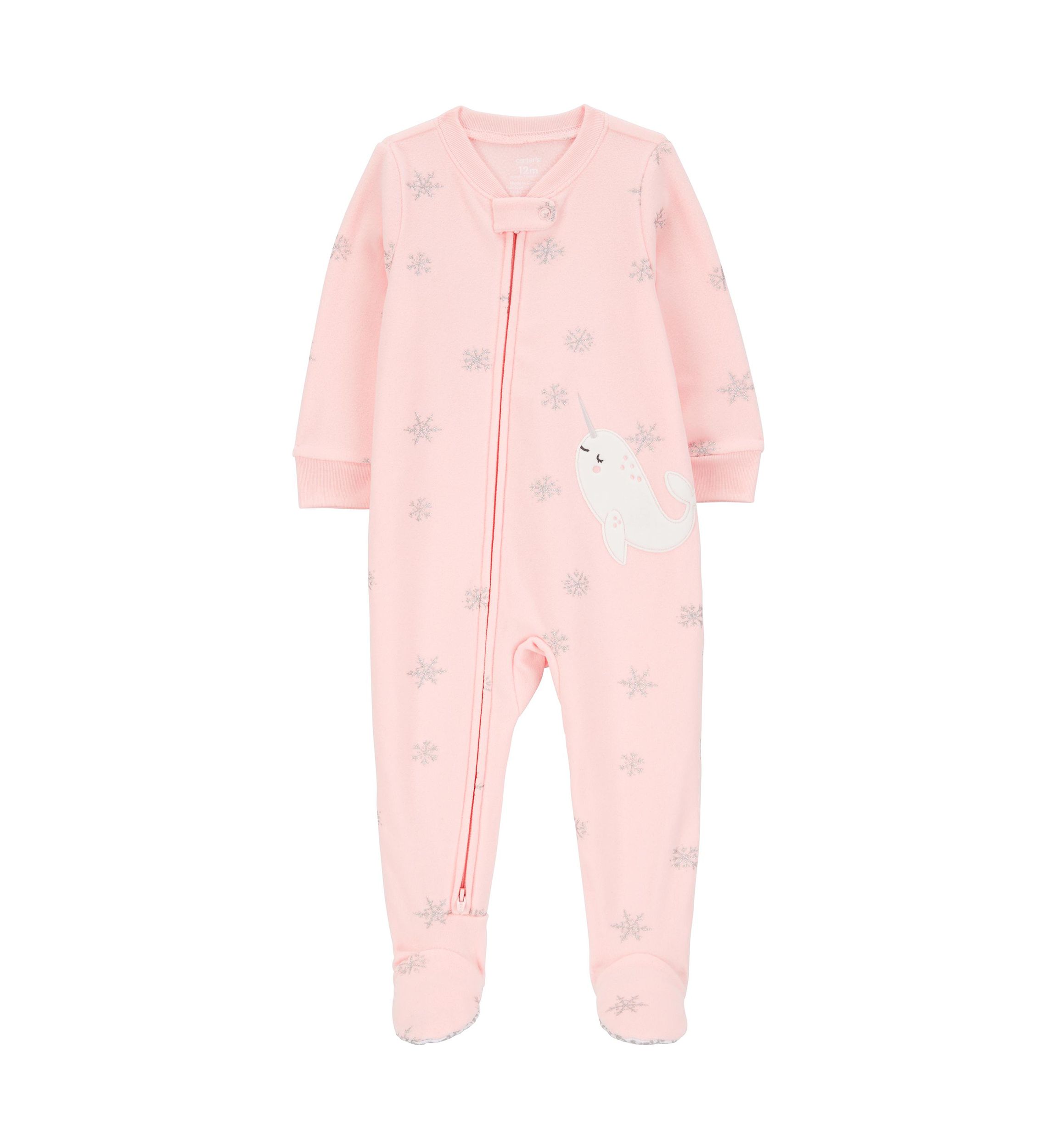 Baby Girls Printed Fleece Footie Pajamas