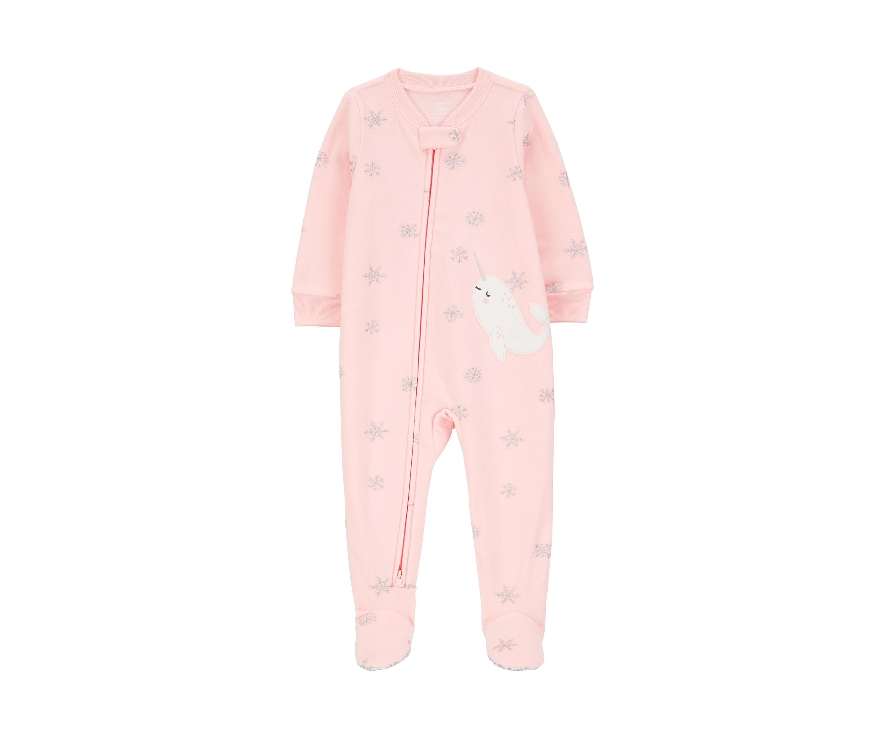 Baby Girls Printed Fleece Footie Pajamas