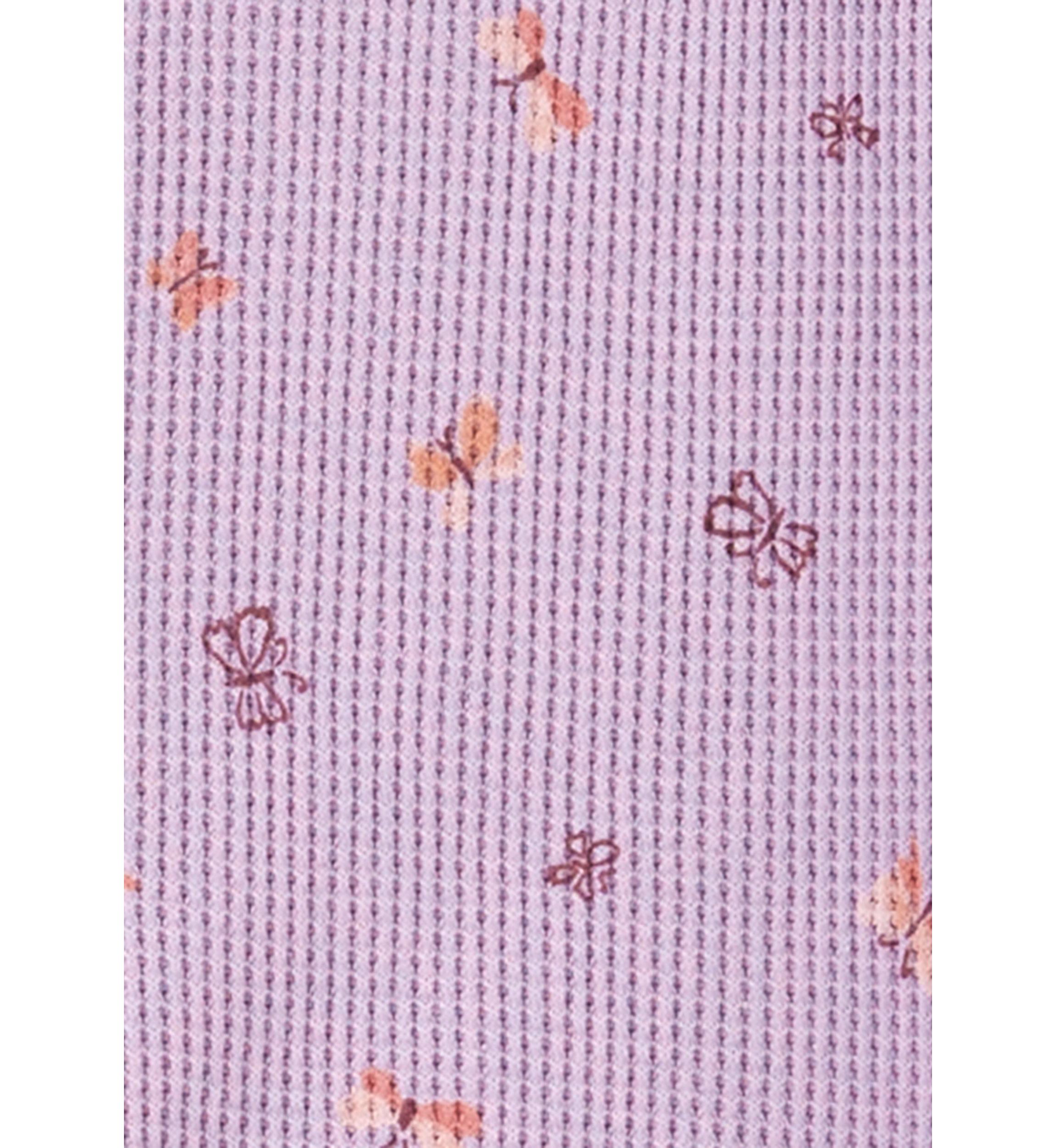 Baby Girls Butterfly Printed Thermal Footie Pajamas