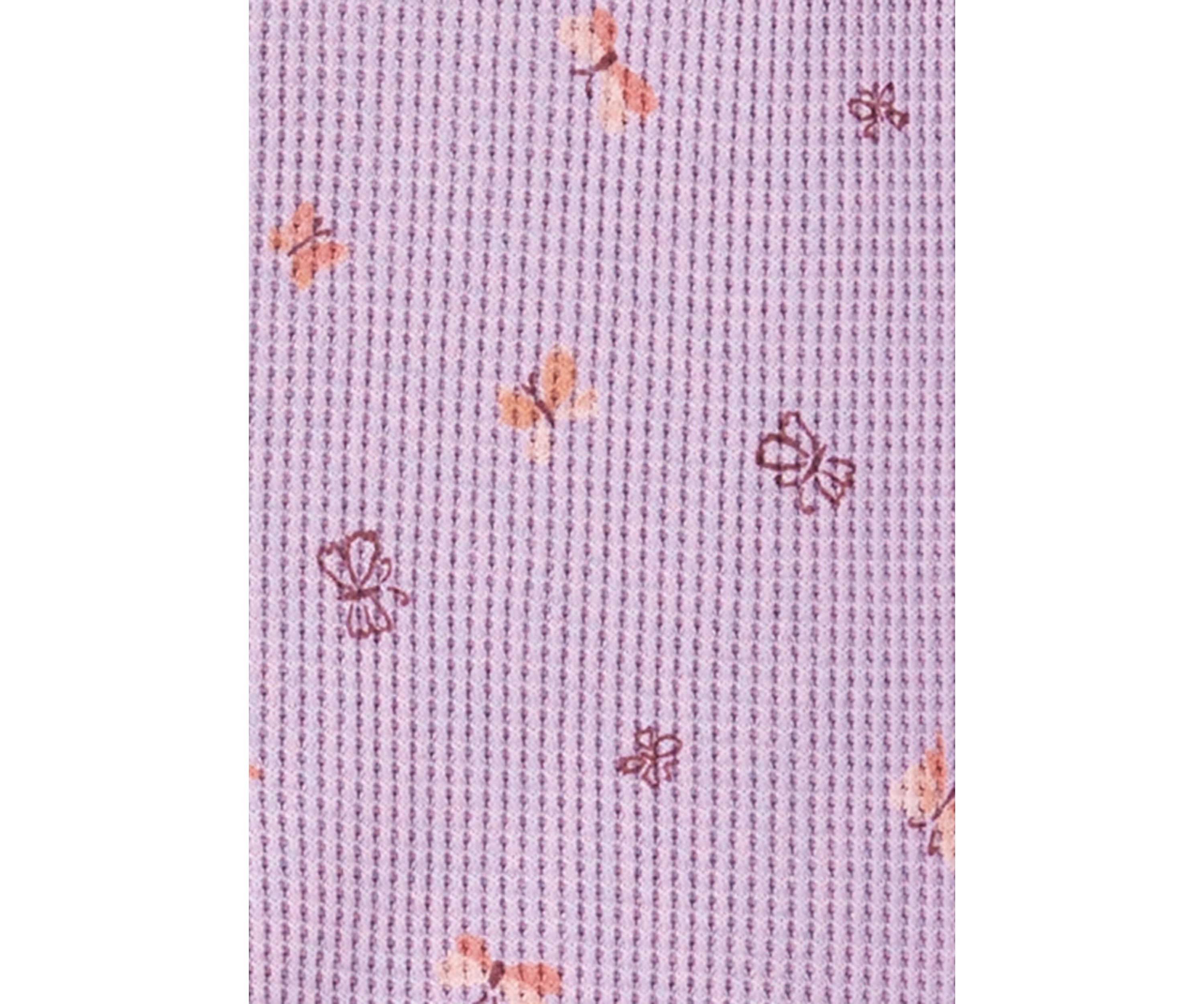 Baby Girls Butterfly Printed Thermal Footie Pajamas