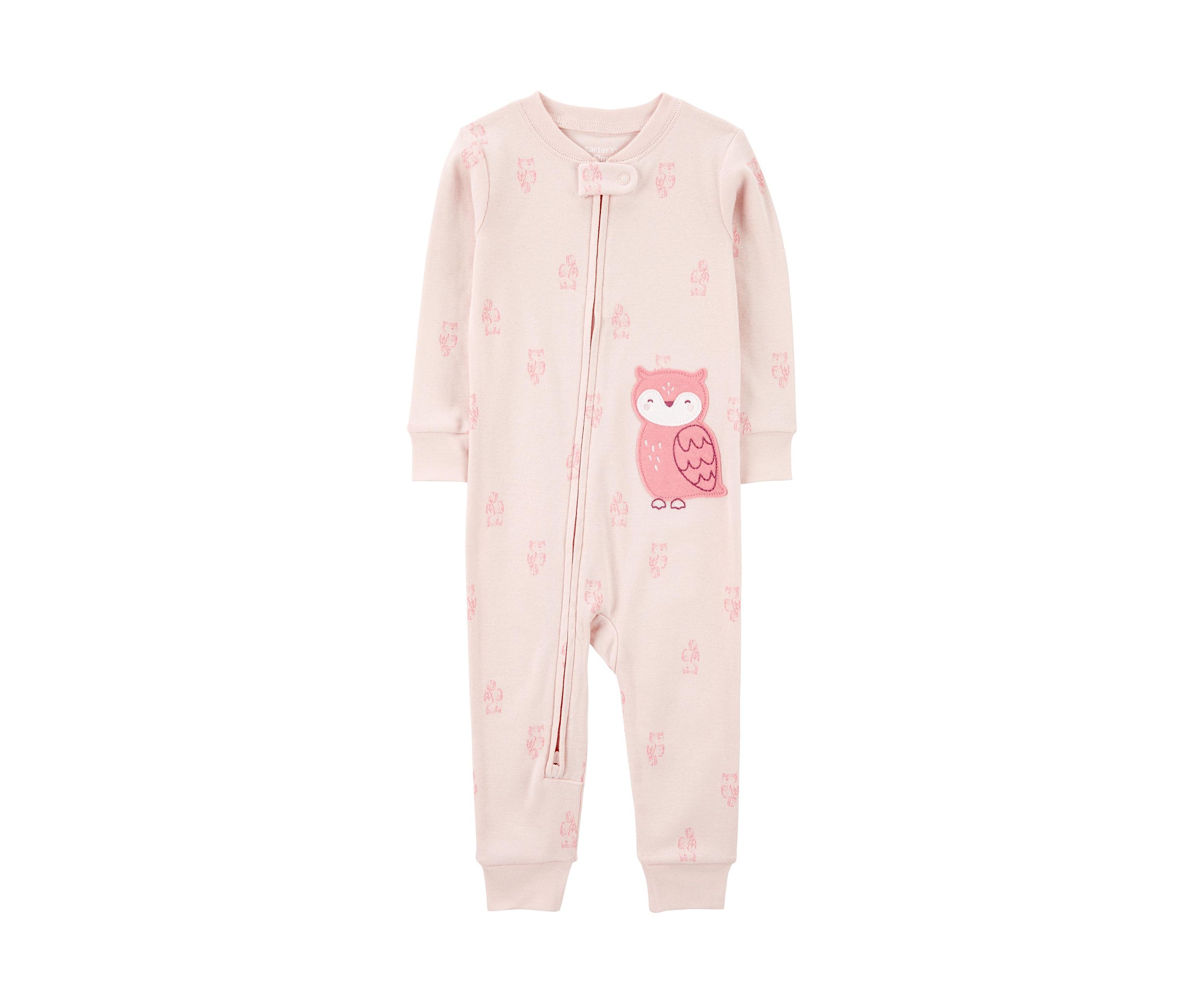 Baby Girls Printed Cotton Footie Pajamas