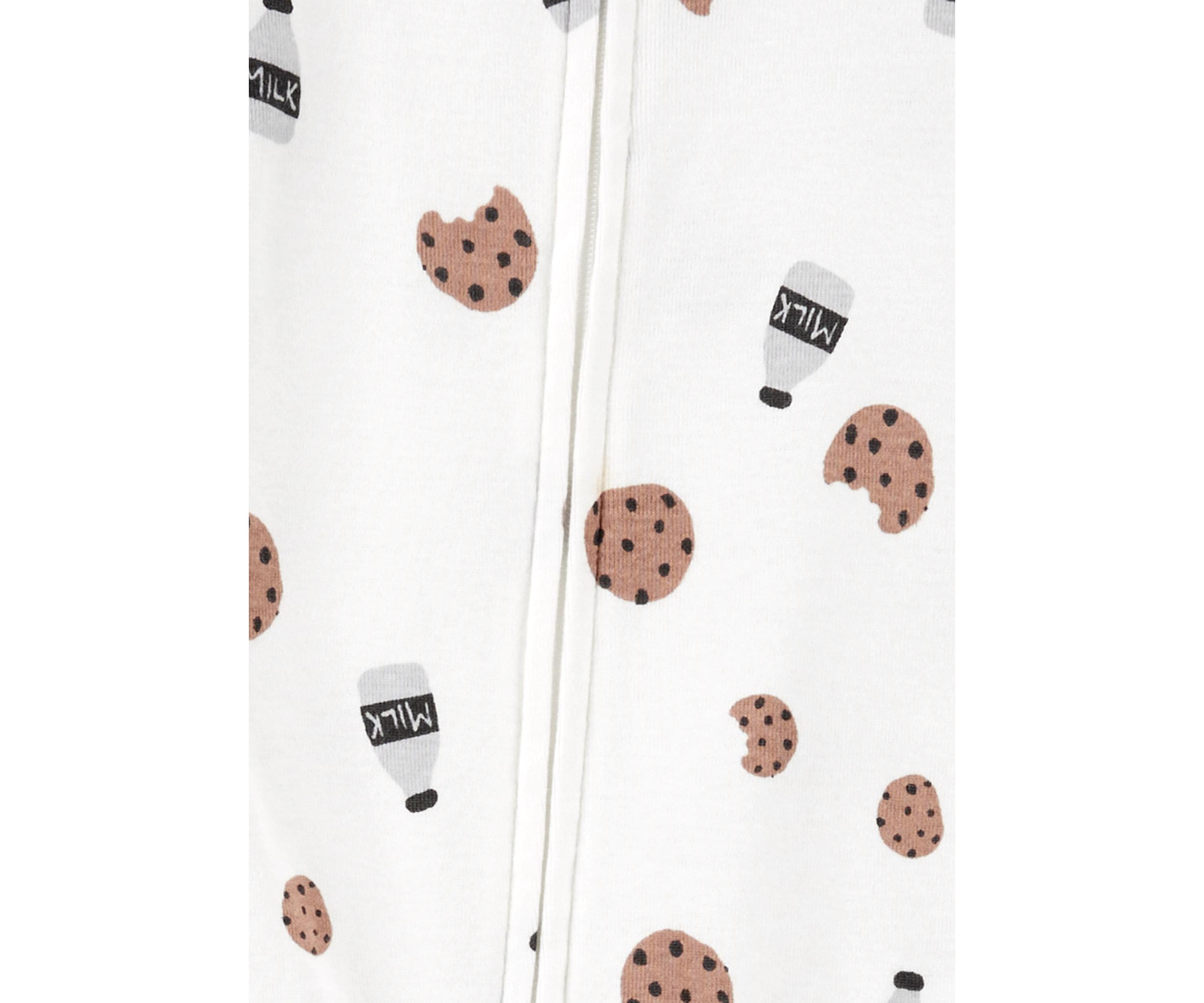Baby Boys Milk and Cookies Thermal Printed Footie Pajamas