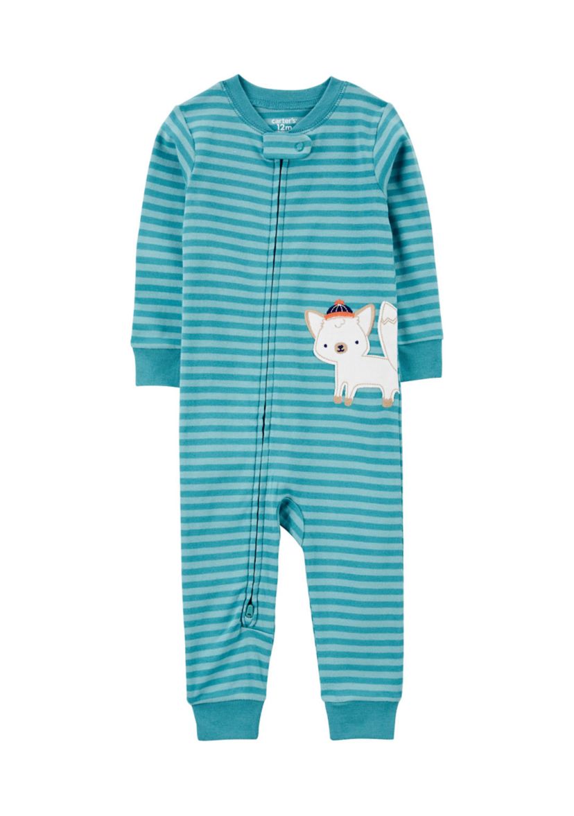 Baby Boys Striped Cotton Footie Pajamas