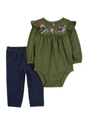 Carter's® Baby Girls Embroidered Bodysuit and Denim Leggings