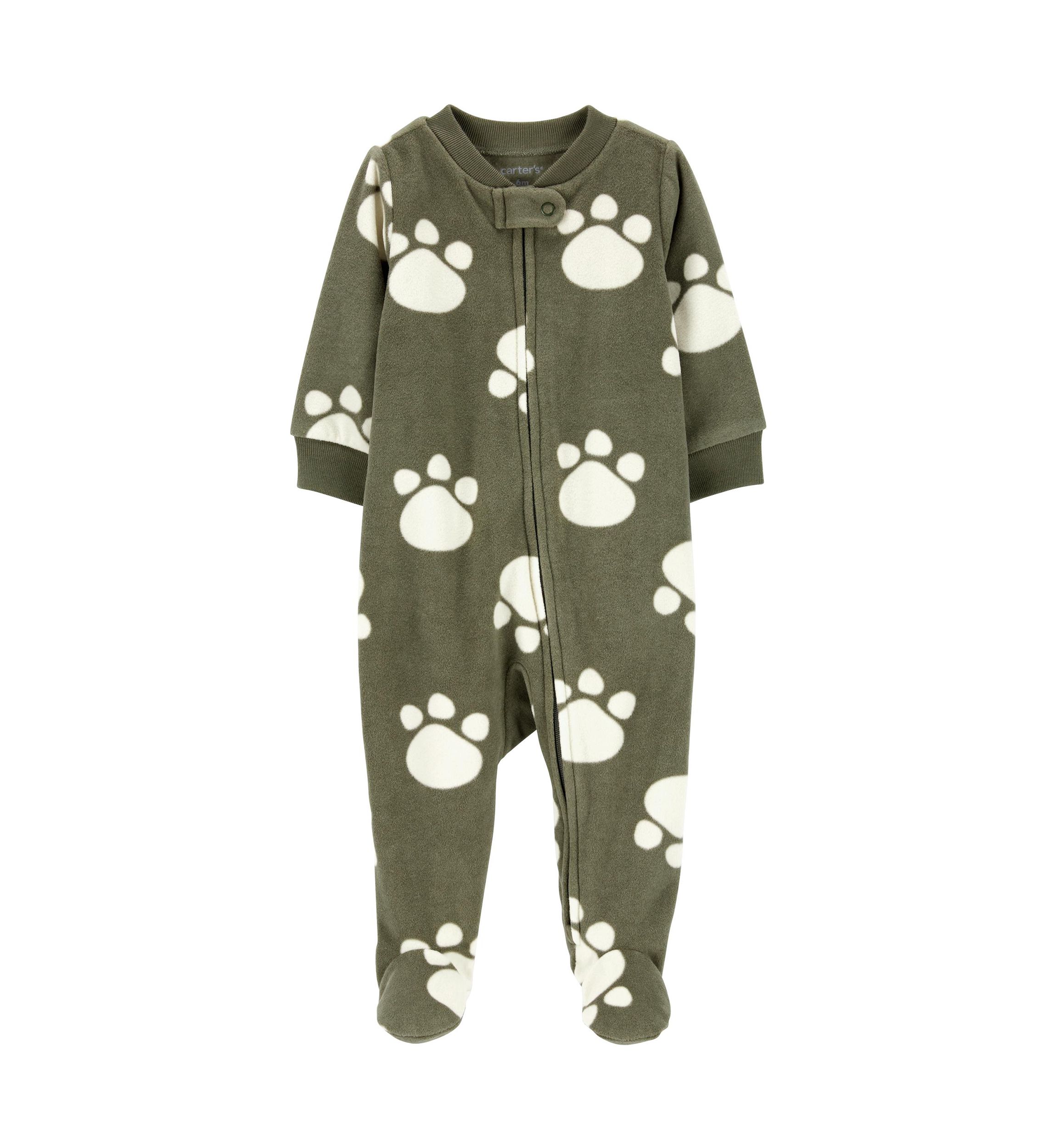 Baby Girls Microfleece Printed Footie Pajamas