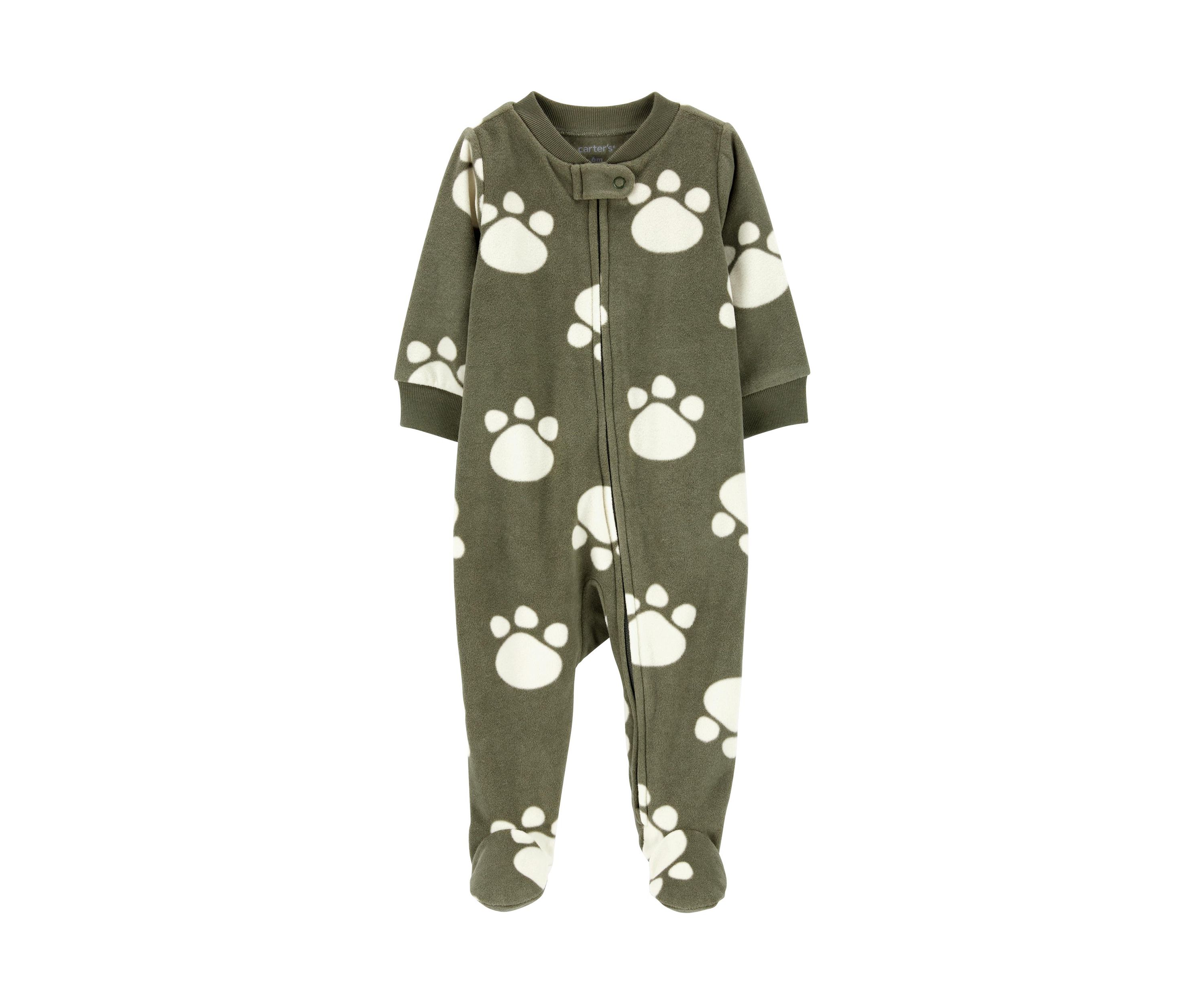 Baby Girls Microfleece Printed Footie Pajamas