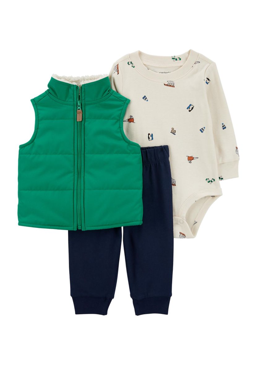 Baby Boys 3 Piece Vest Set