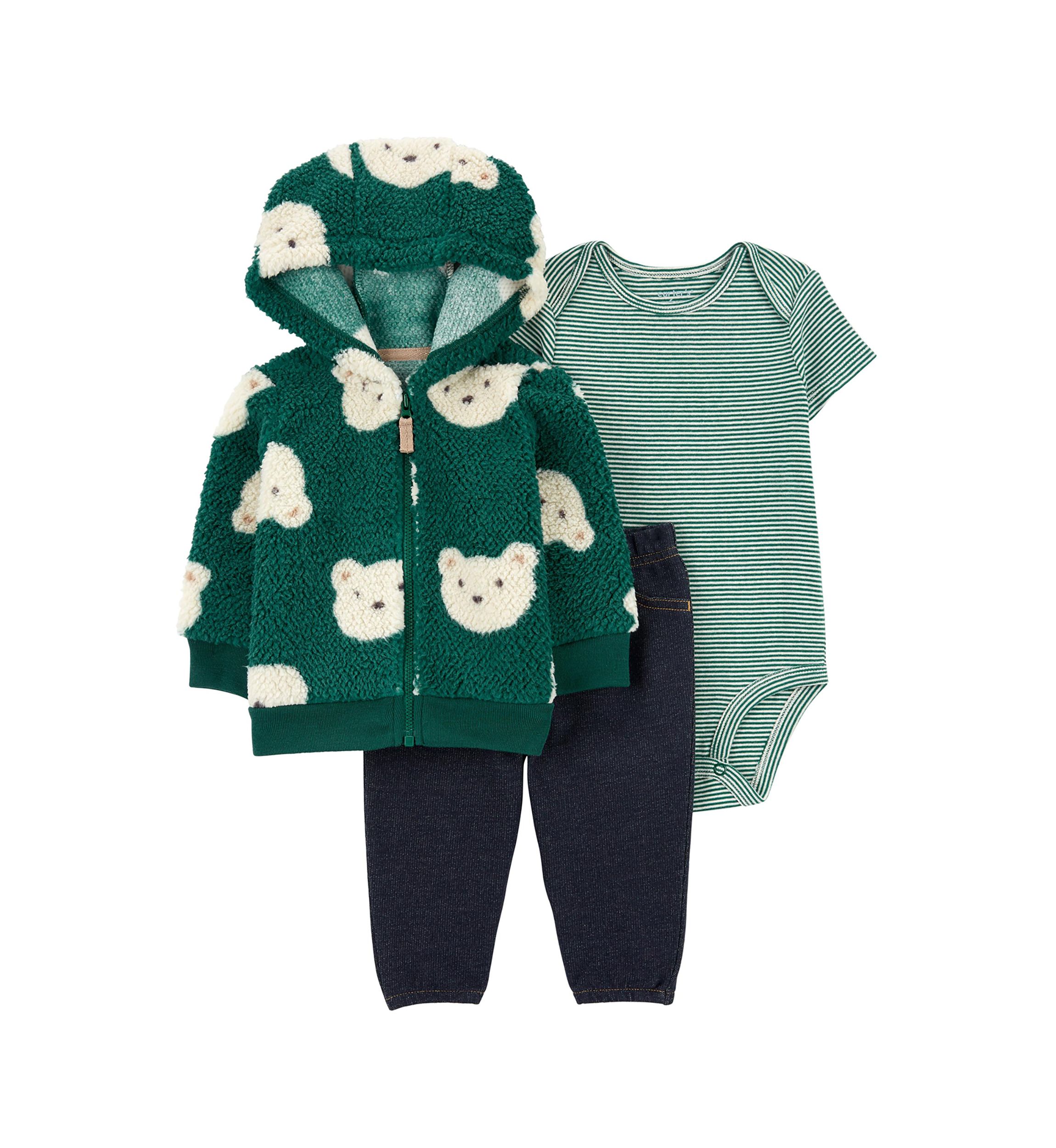 Baby Boys 3 Piece Sherpa Jacket Set