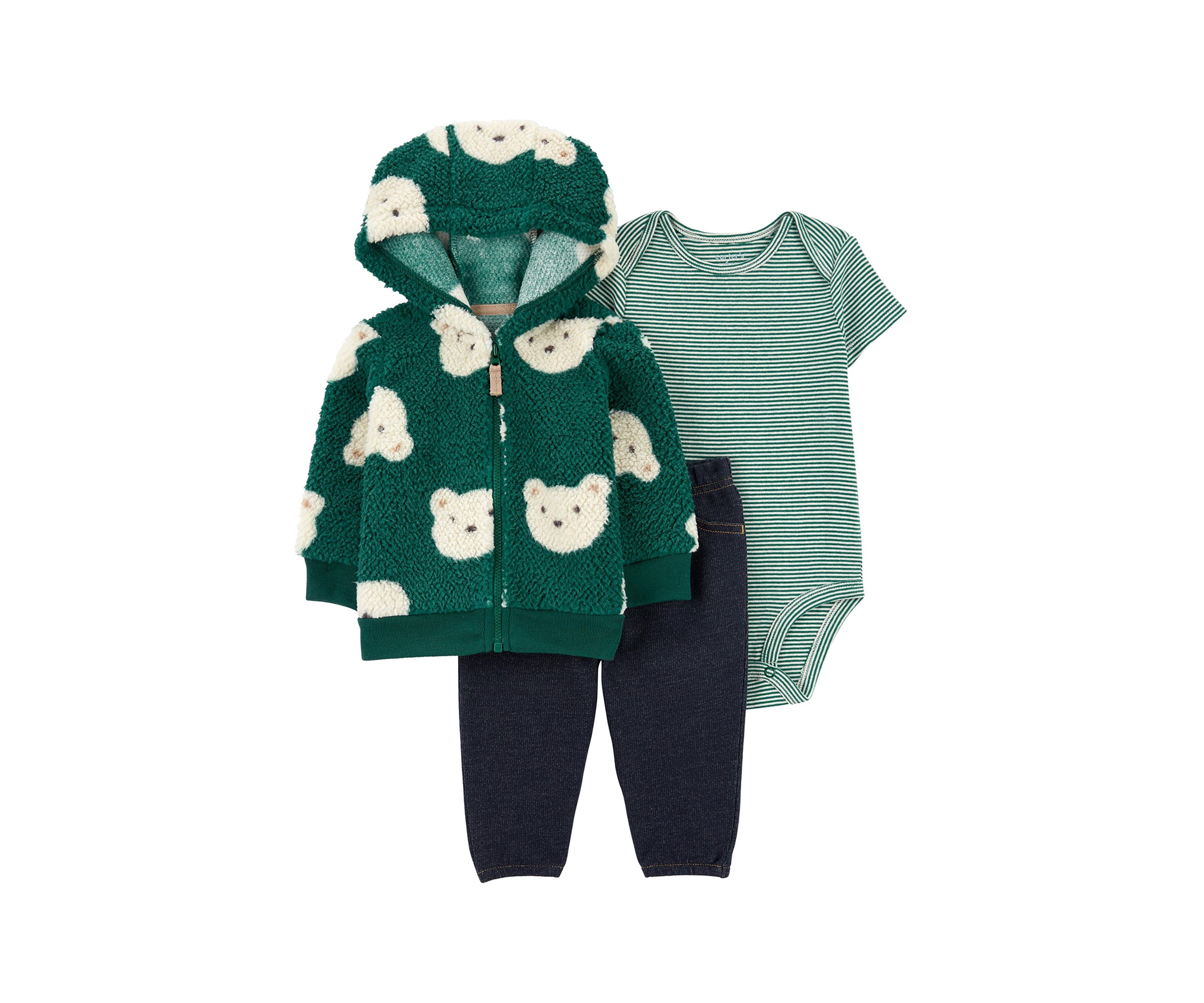 Baby Boys 3 Piece Sherpa Jacket Set
