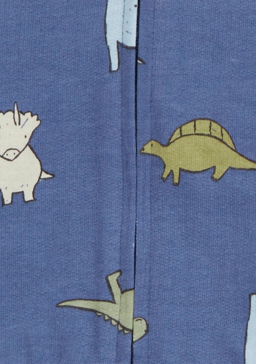 Baby Boys 3 Piece Dinosaur Printed Bodysuit and Pants Set