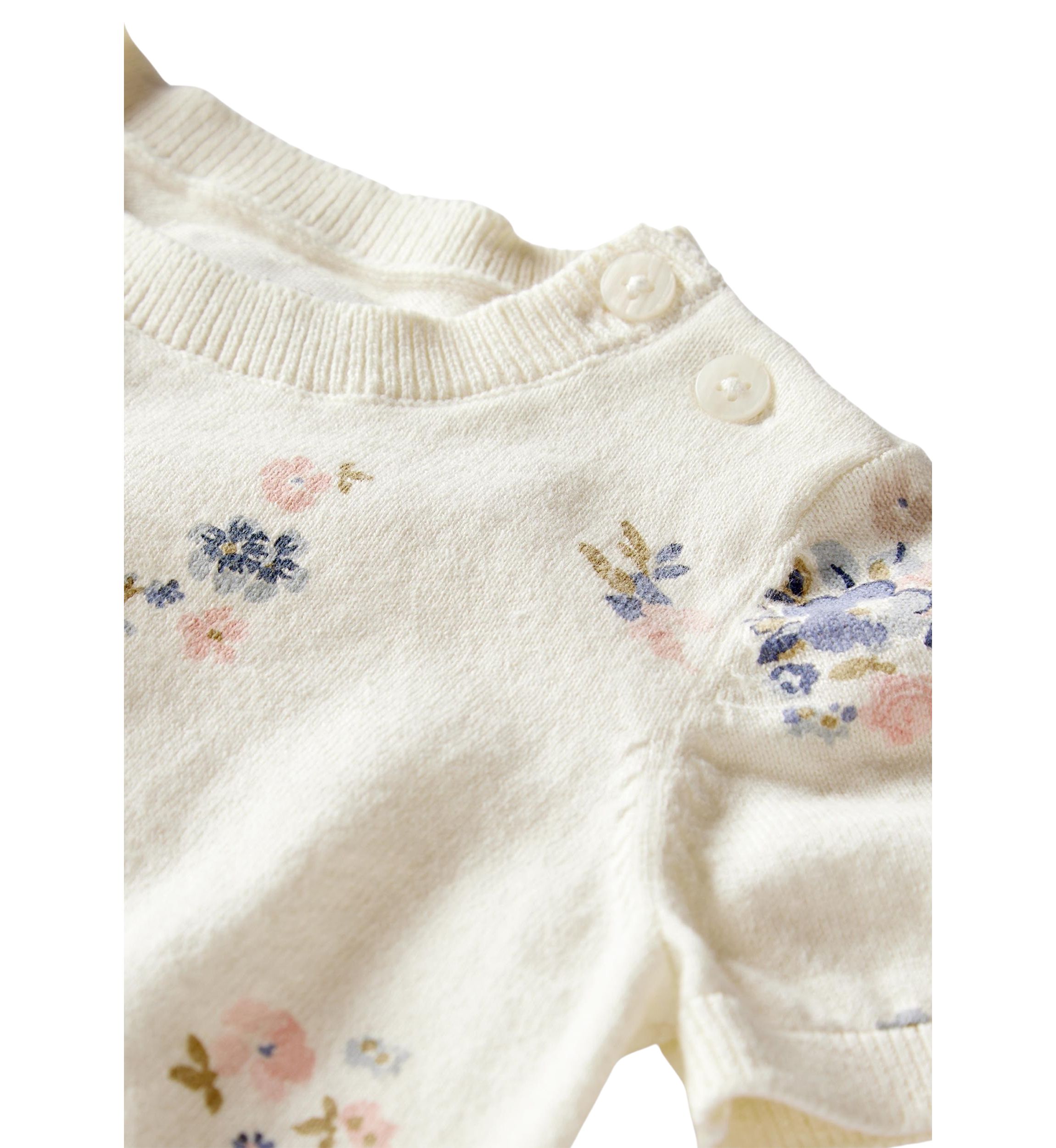 Baby Girls Printed Sweater Knit Top and Bubble Shorts Set