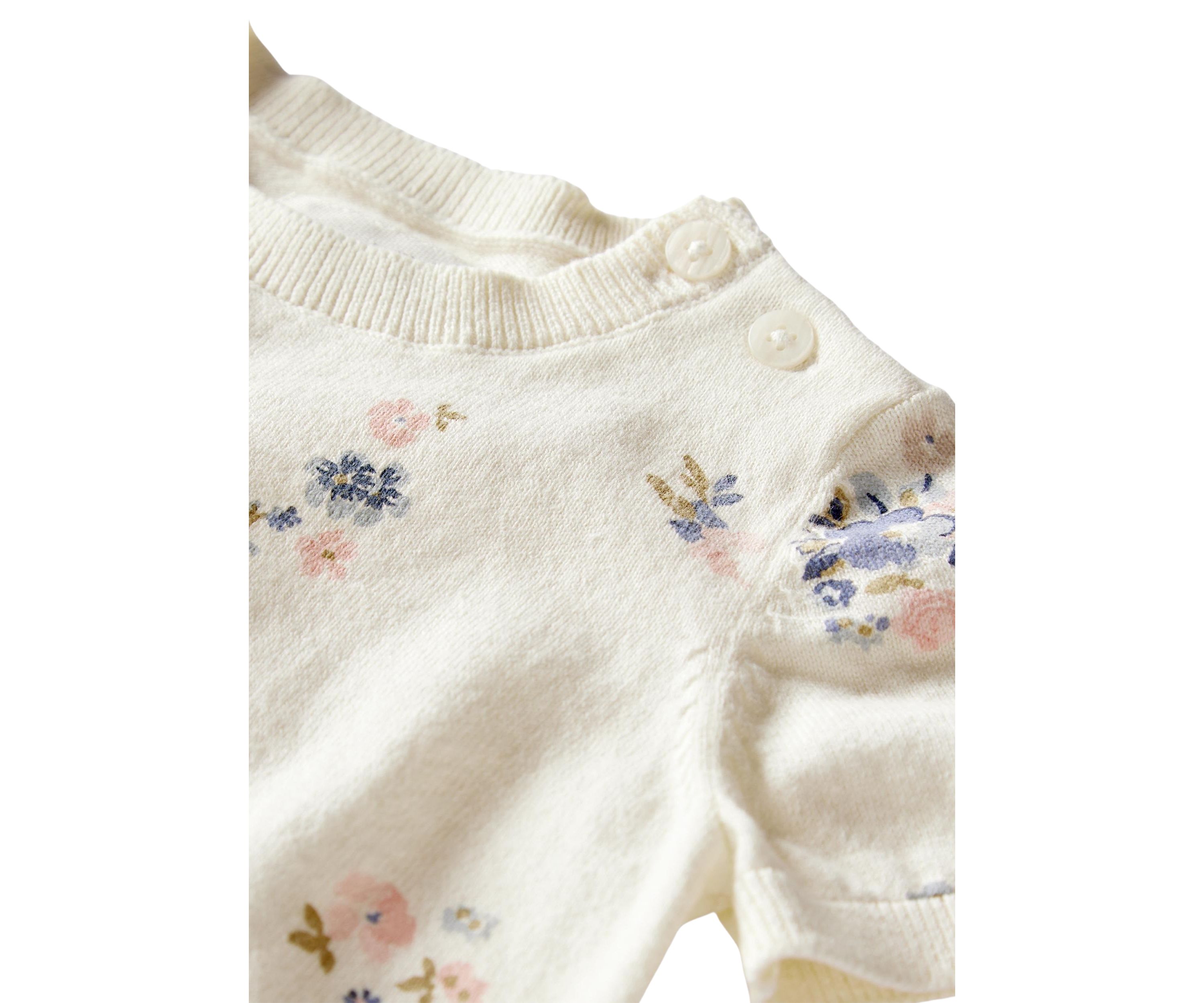 Baby Girls Printed Sweater Knit Top and Bubble Shorts Set