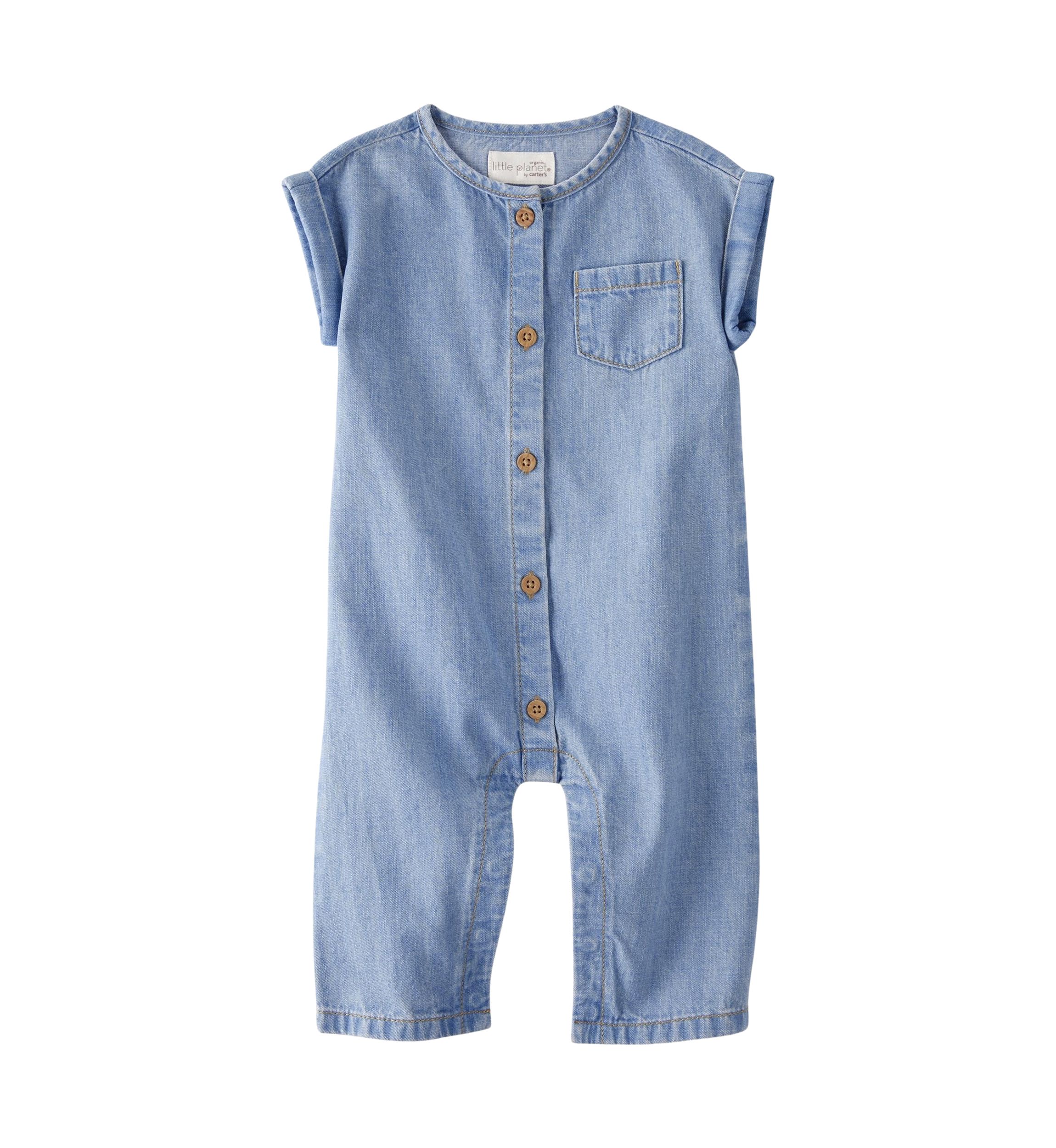 Baby Girls Chambray Jumpsuit 