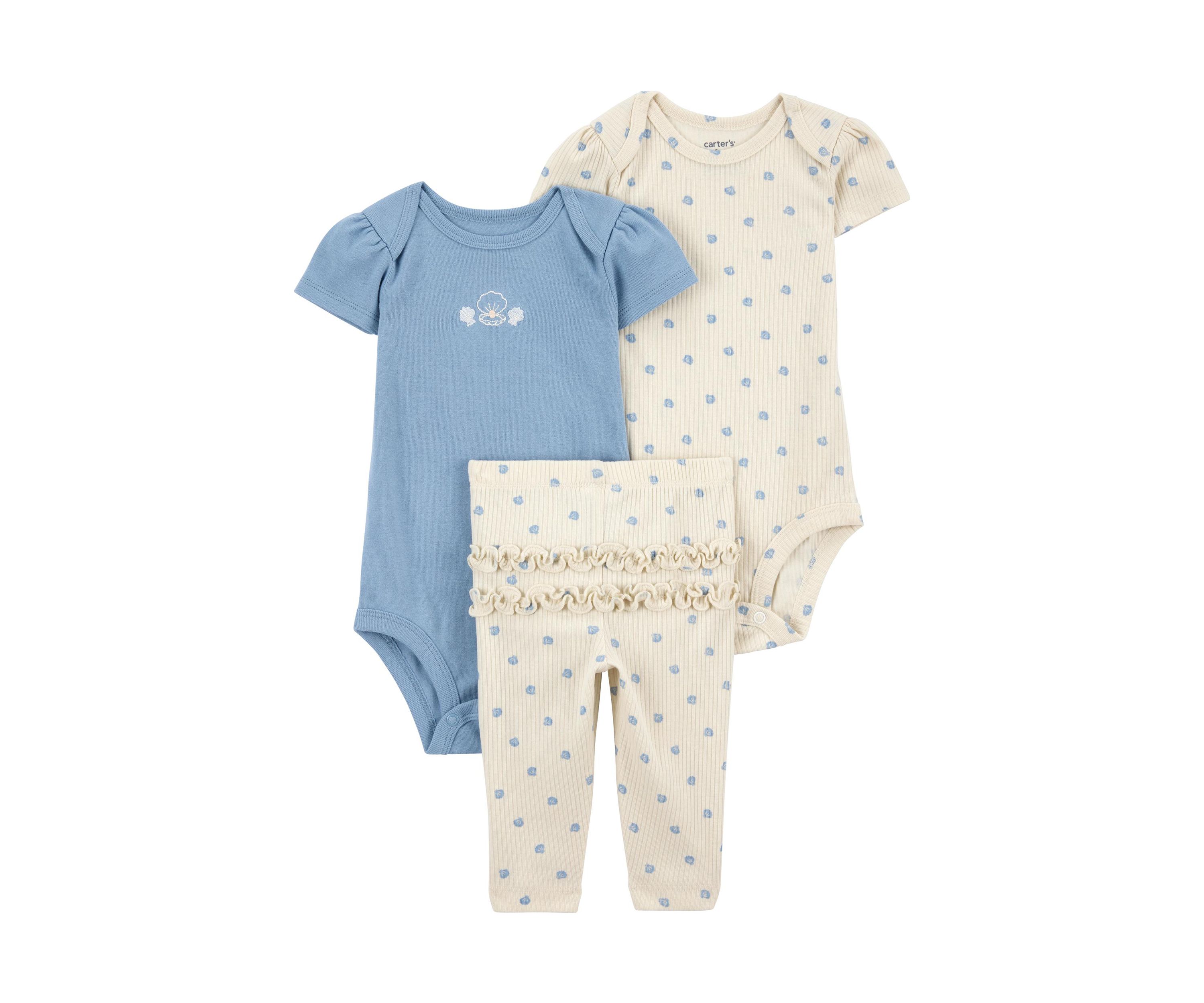 Baby Girls Three Piece Bodysuit Set
