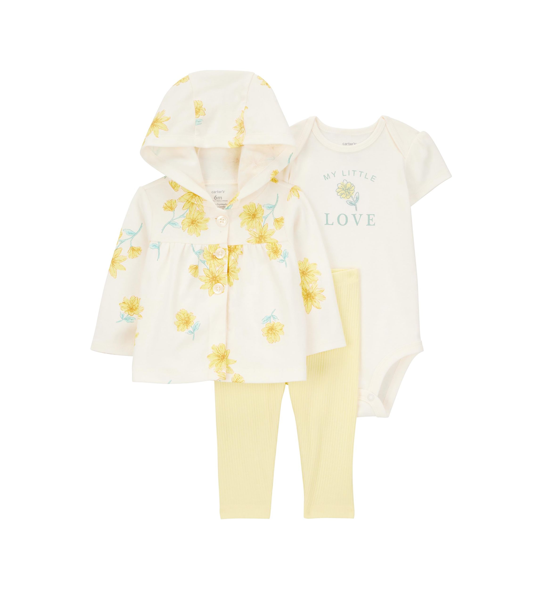 Baby Girls 3 Piece Floral Cardigan Set