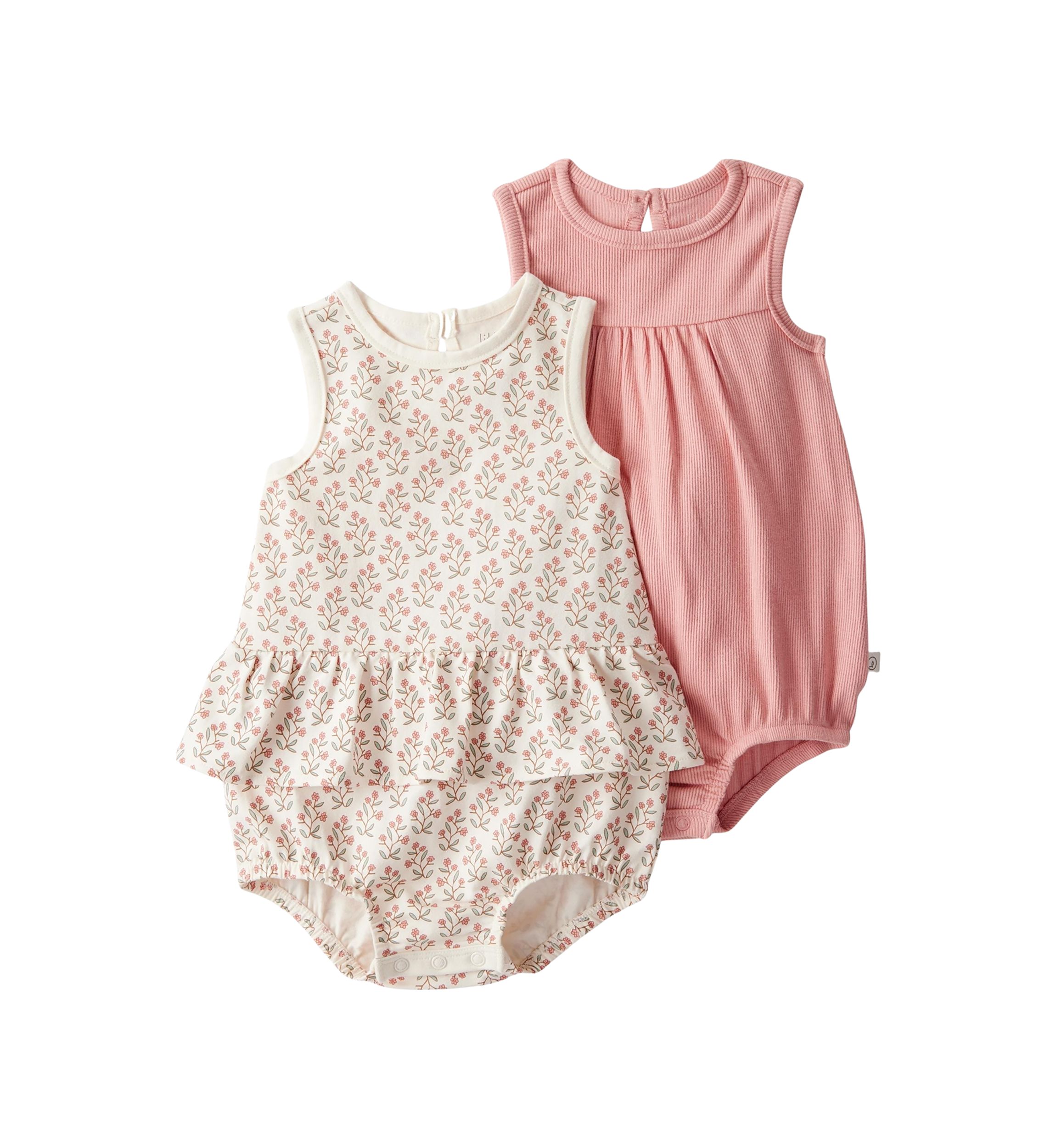 Baby Girls Printed Sunsuit Set - 2 Pack