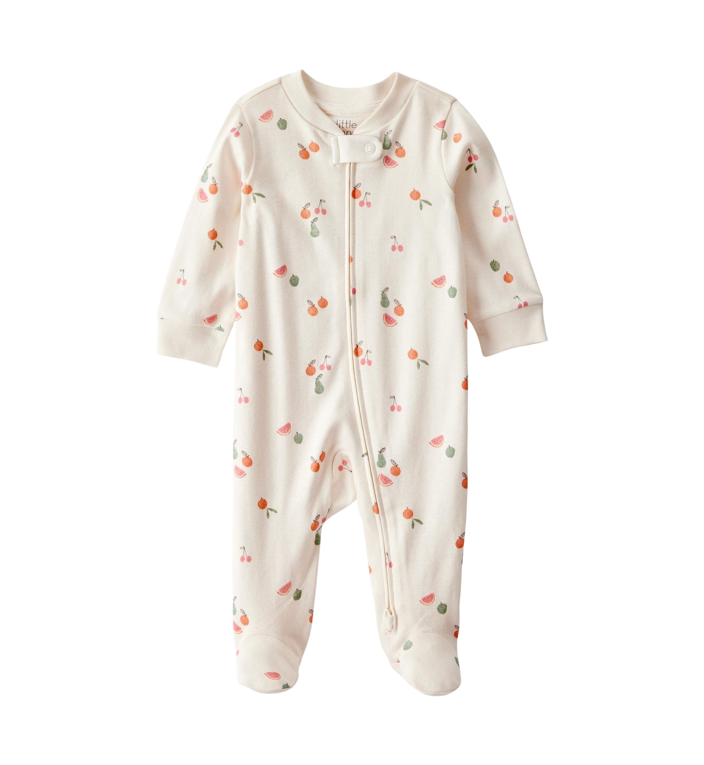 Baby Girls Fruit Printed Footie Pajamas