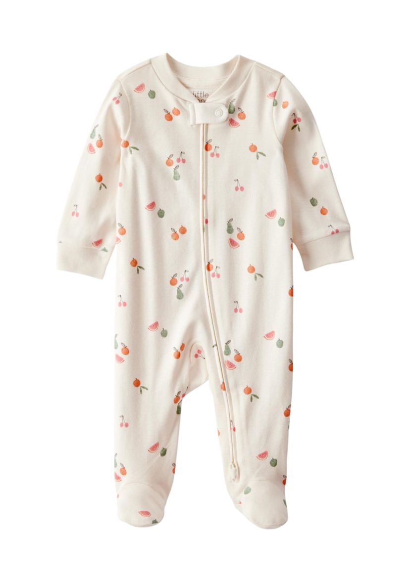 Baby Girls Fruit Printed Footie Pajamas