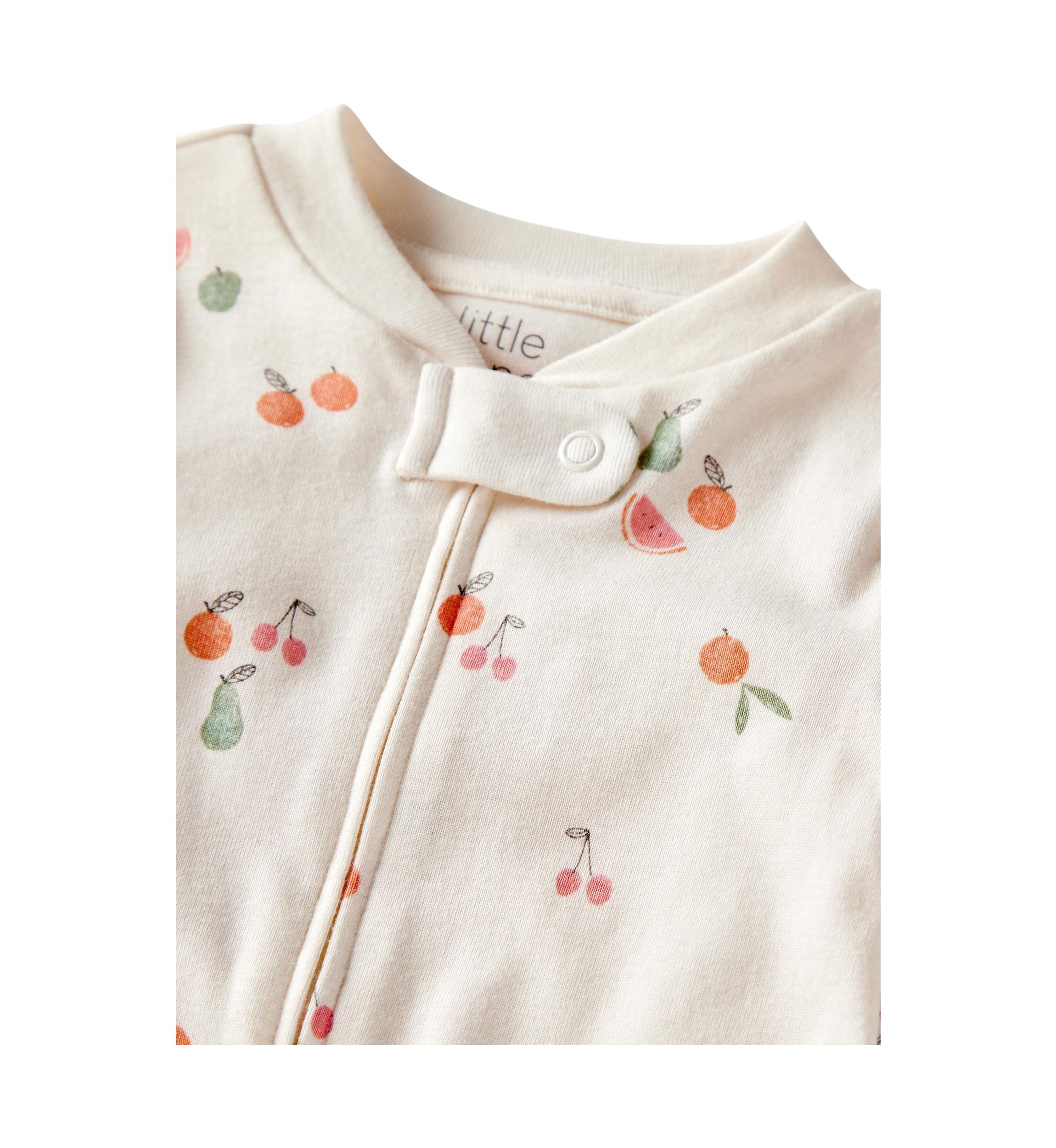 Baby Girls Fruit Printed Footie Pajamas