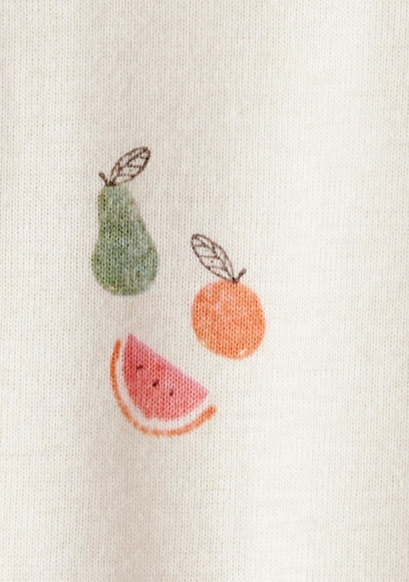 Baby Girls Fruit Printed Footie Pajamas