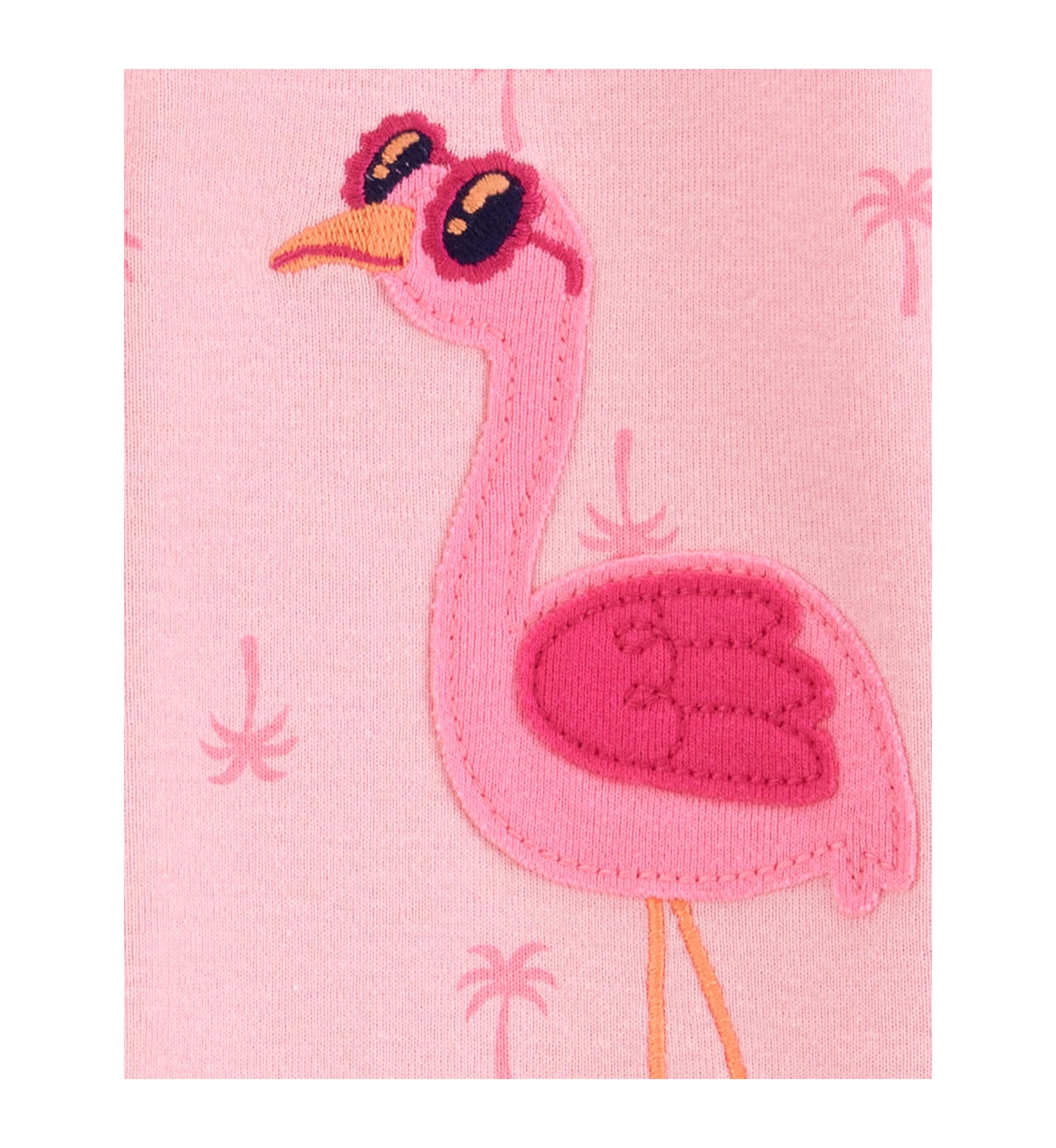 Baby Girls Flamingo Printed Footie Pajamas