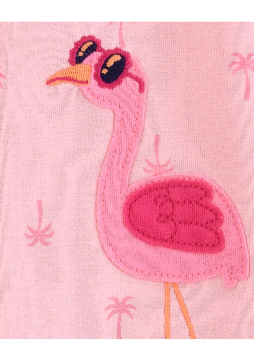 Baby Girls Flamingo Printed Footie Pajamas