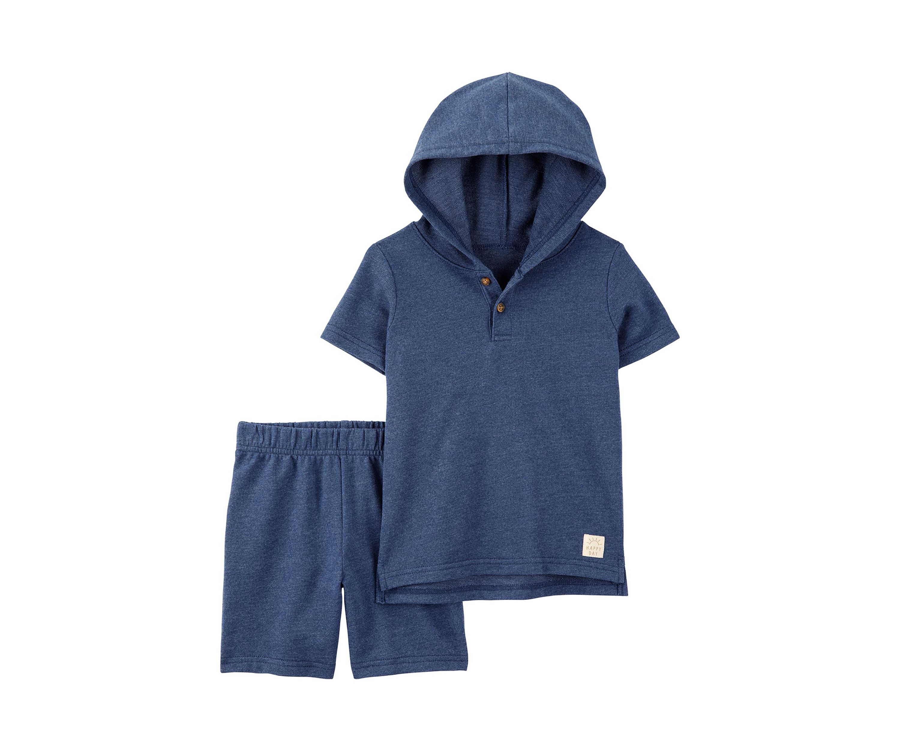 Baby Boys Hooded Shirt and Shorts Set