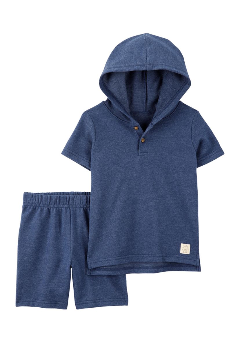 Baby Boys Hooded Shirt and Shorts Set