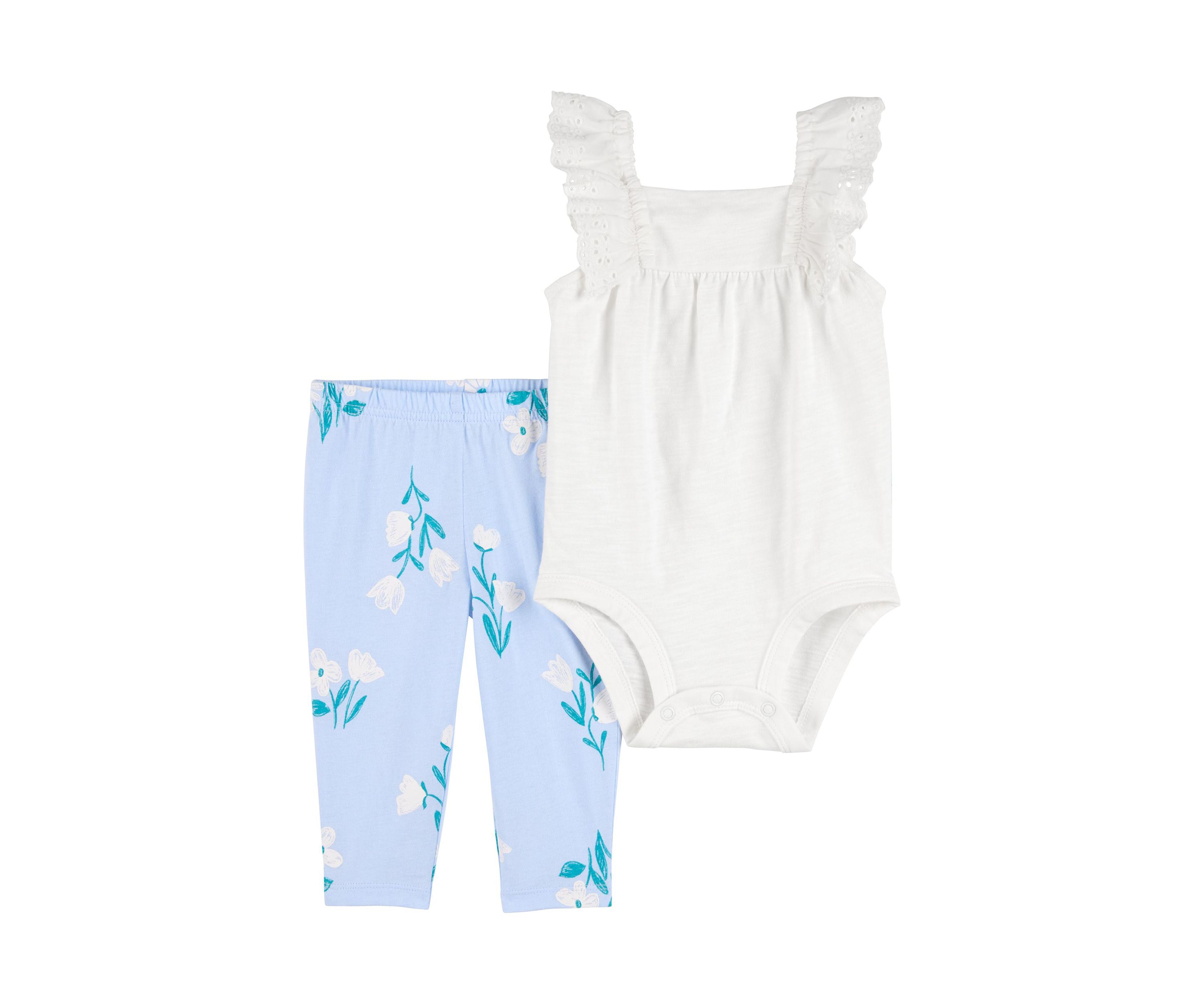 Baby Girls Bodysuit and Printed Pants Set