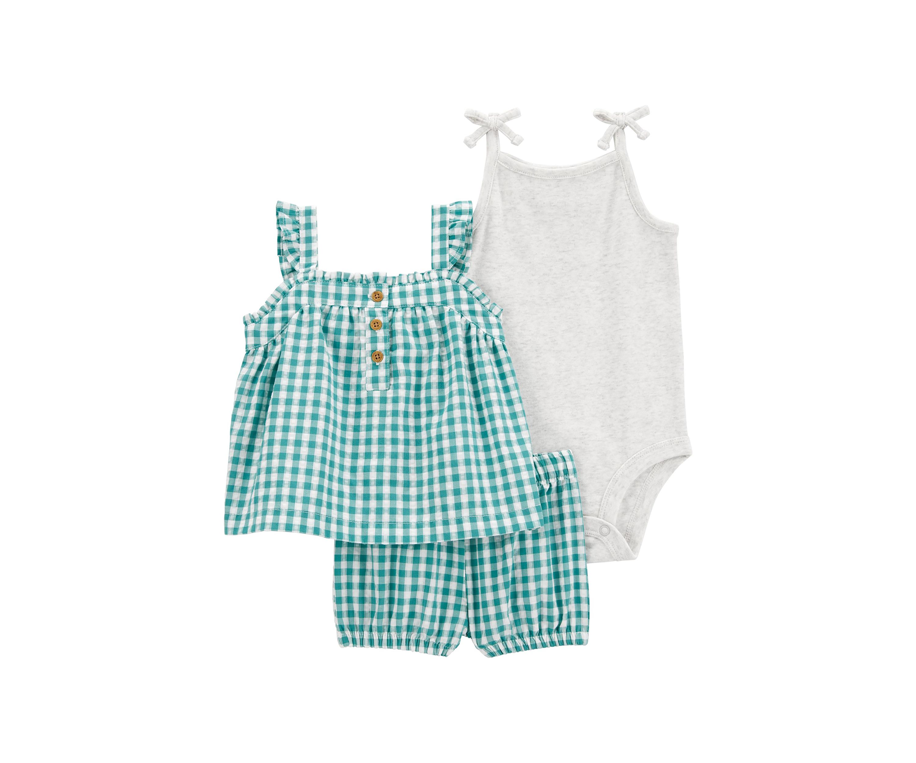 Baby Girls Gingham Top and Bodysuit Set