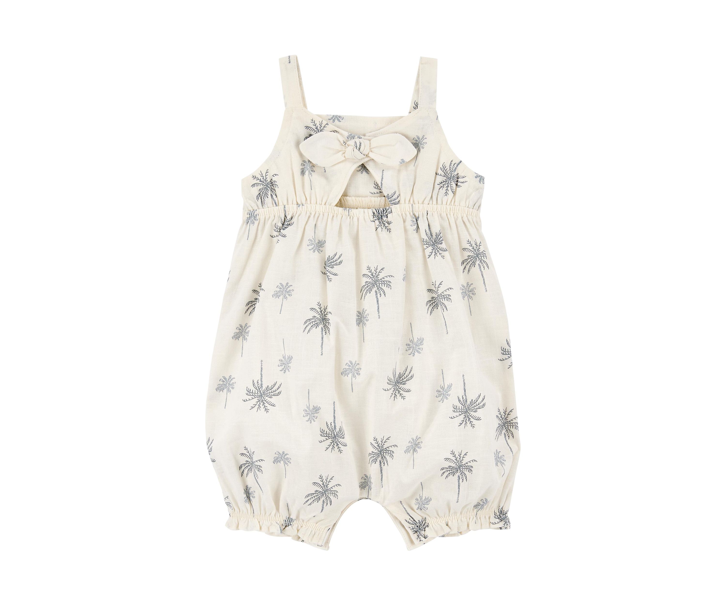 Baby Girls Palm Tree Printed Romper