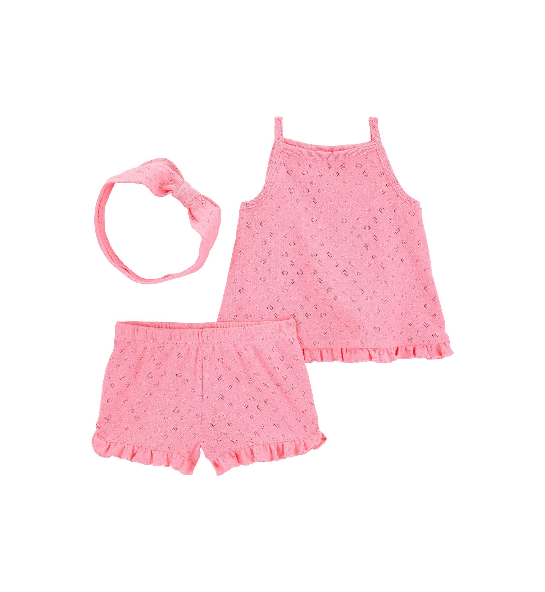 Baby Girls Three Piece Set with Headband