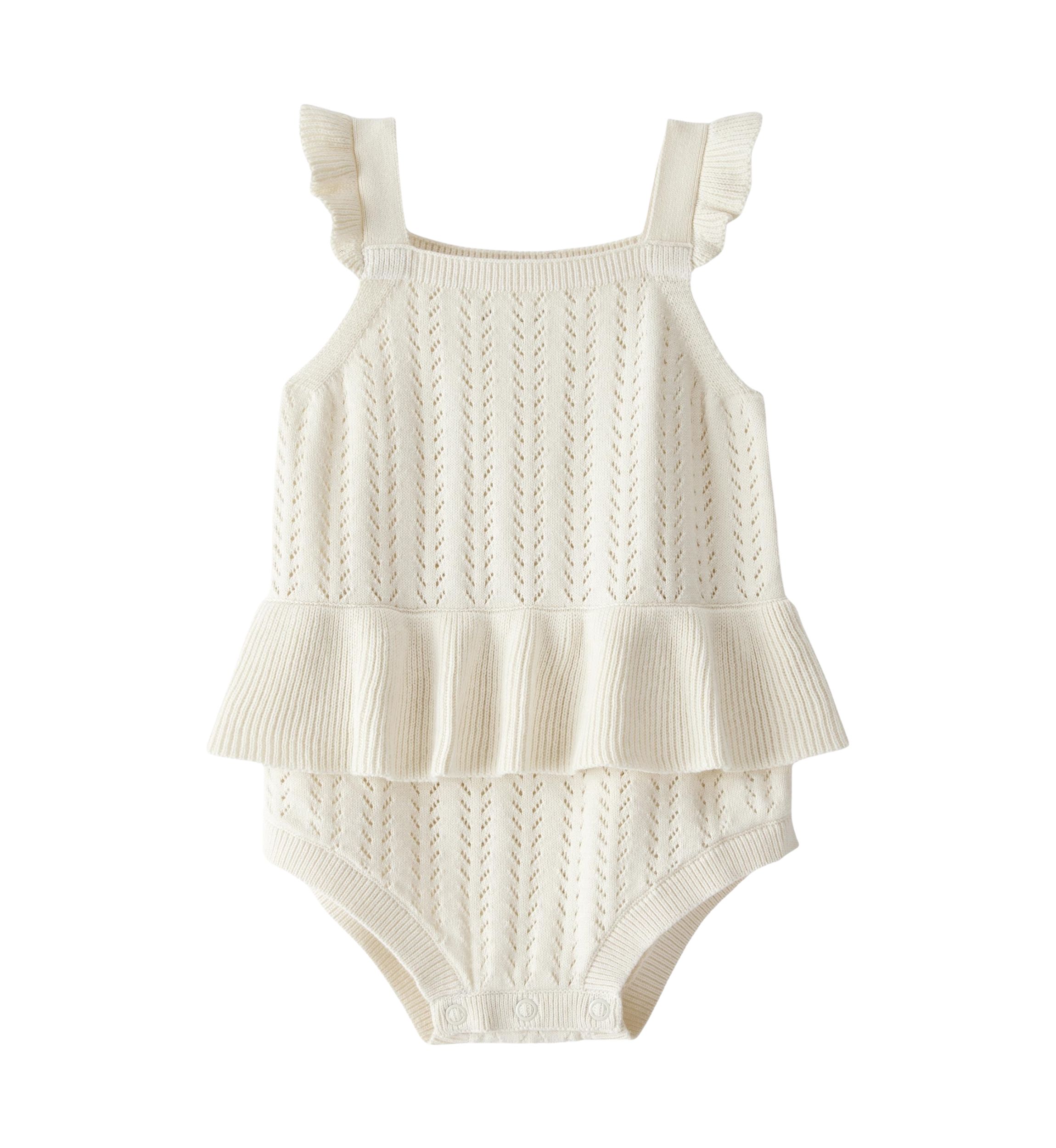 Baby Girls Pointelle Bubble Romper