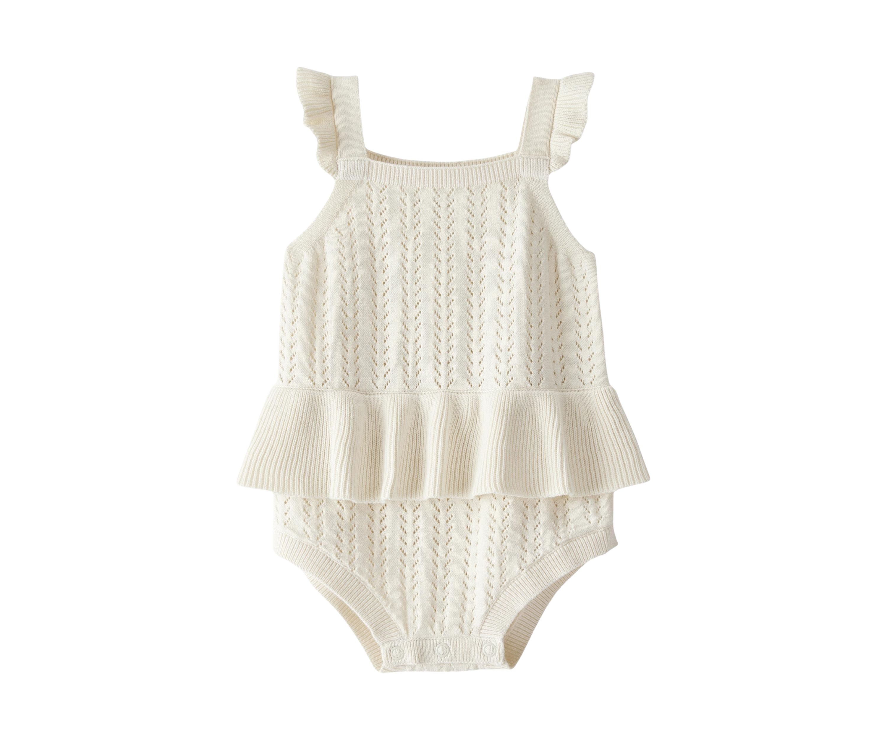 Baby Girls Pointelle Bubble Romper