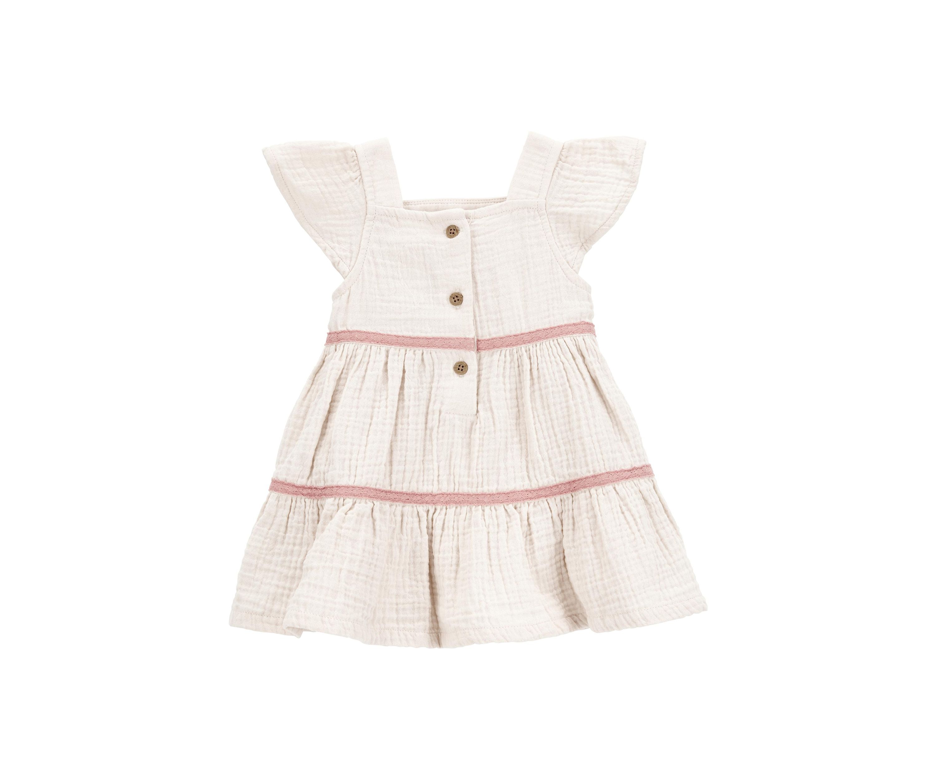 Baby Girls Flutter Sleeve Ruffle Dress