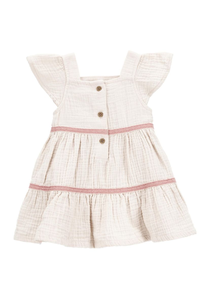 Baby Girls Flutter Sleeve Ruffle Dress