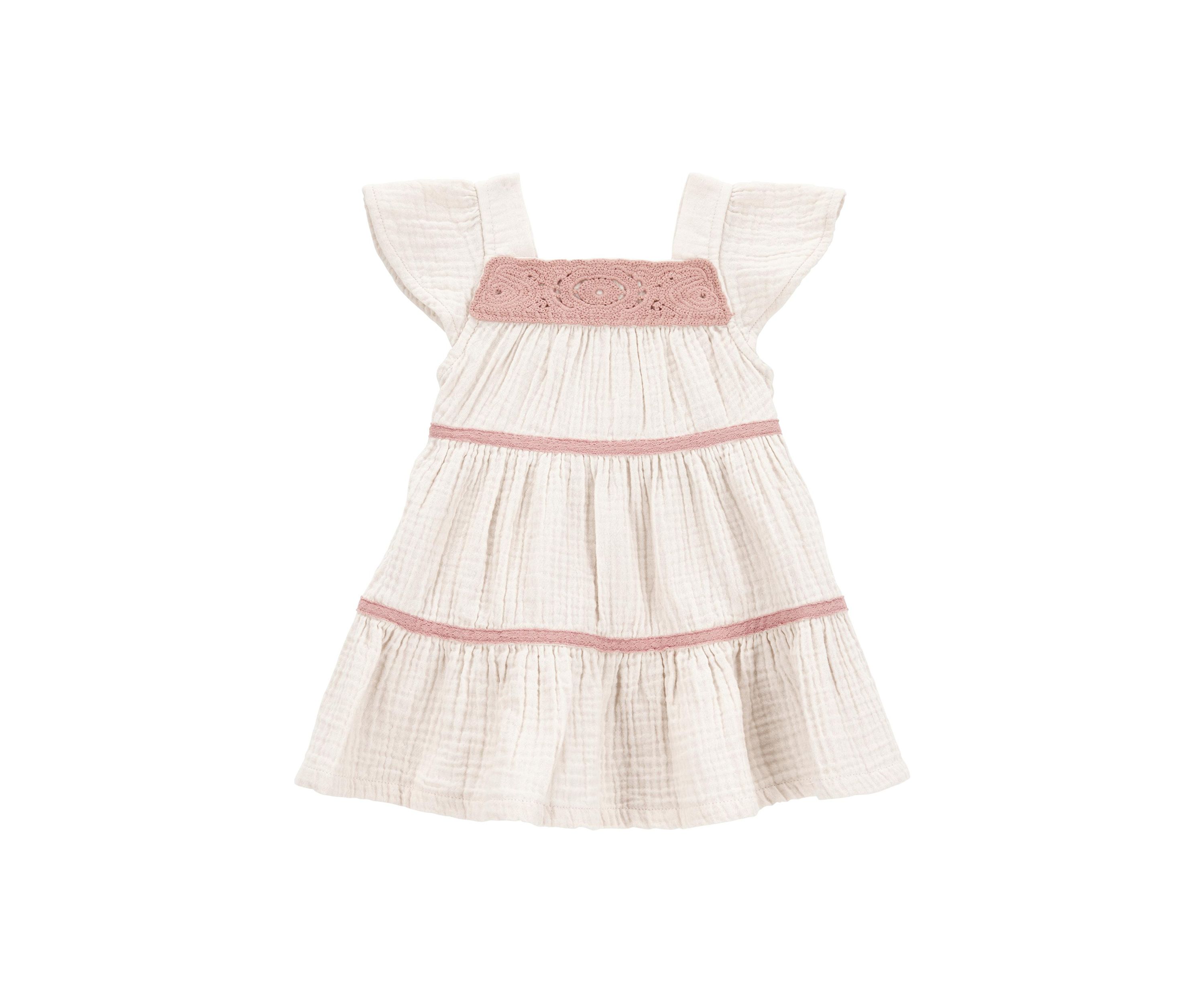 Baby Girls Flutter Sleeve Ruffle Dress