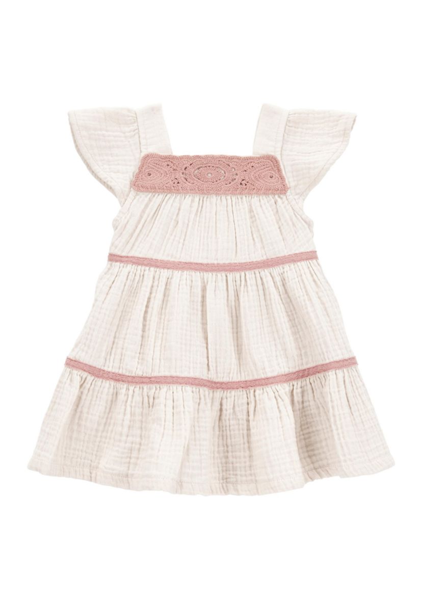 Baby Girls Flutter Sleeve Ruffle Dress