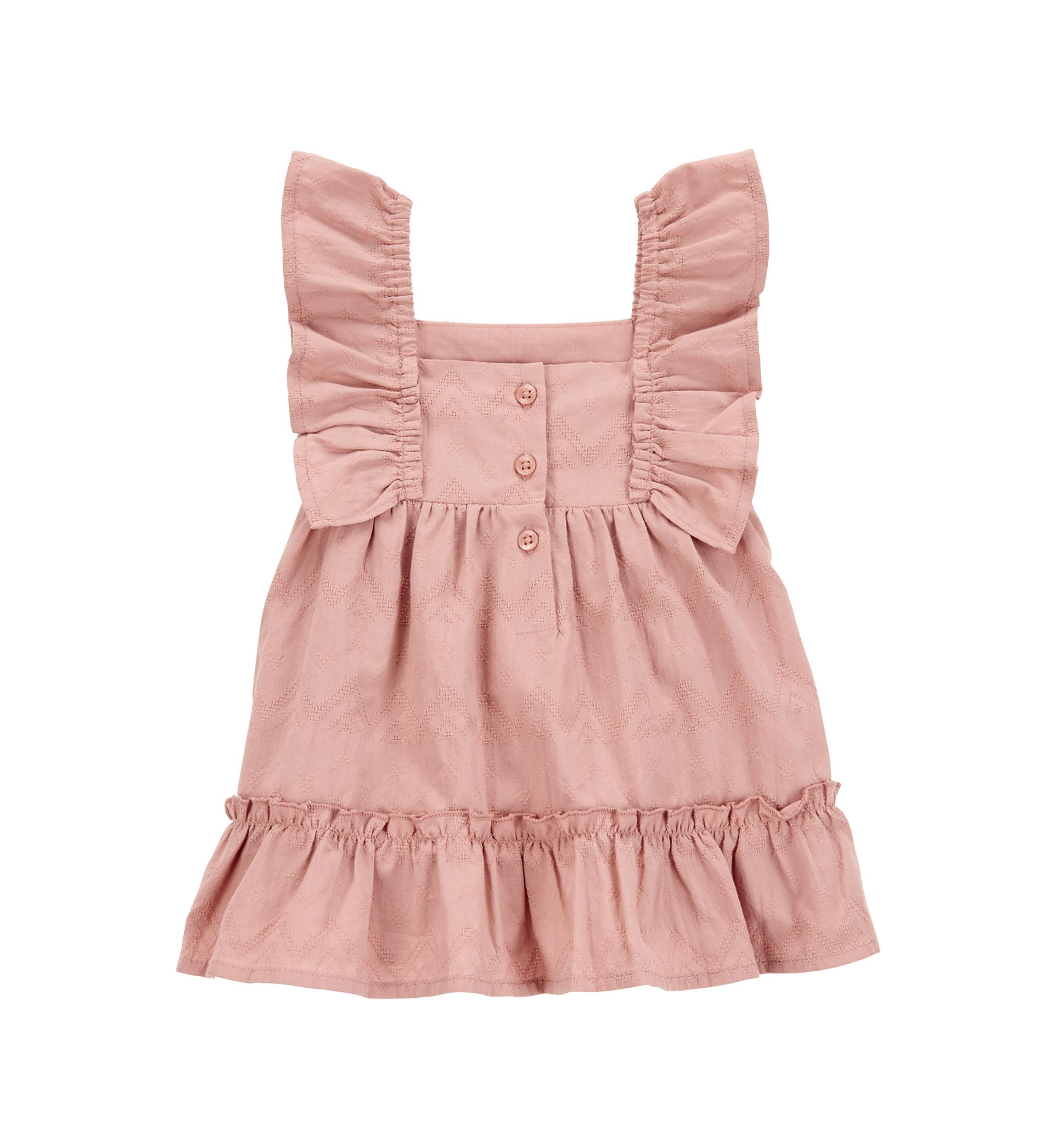 Baby Girls Flutter Sleeve Ruffle Dress