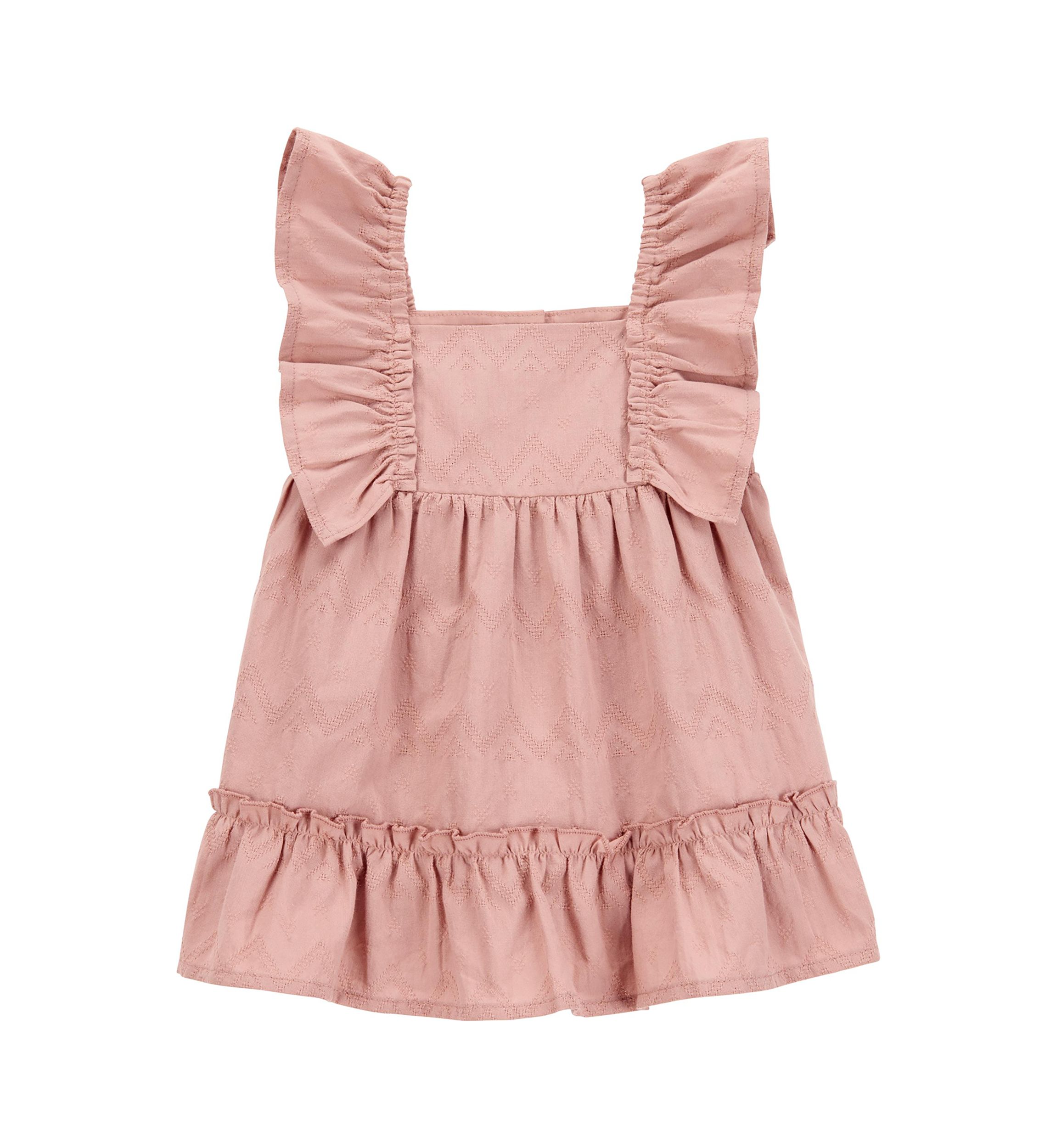 Baby Girls Flutter Sleeve Ruffle Dress