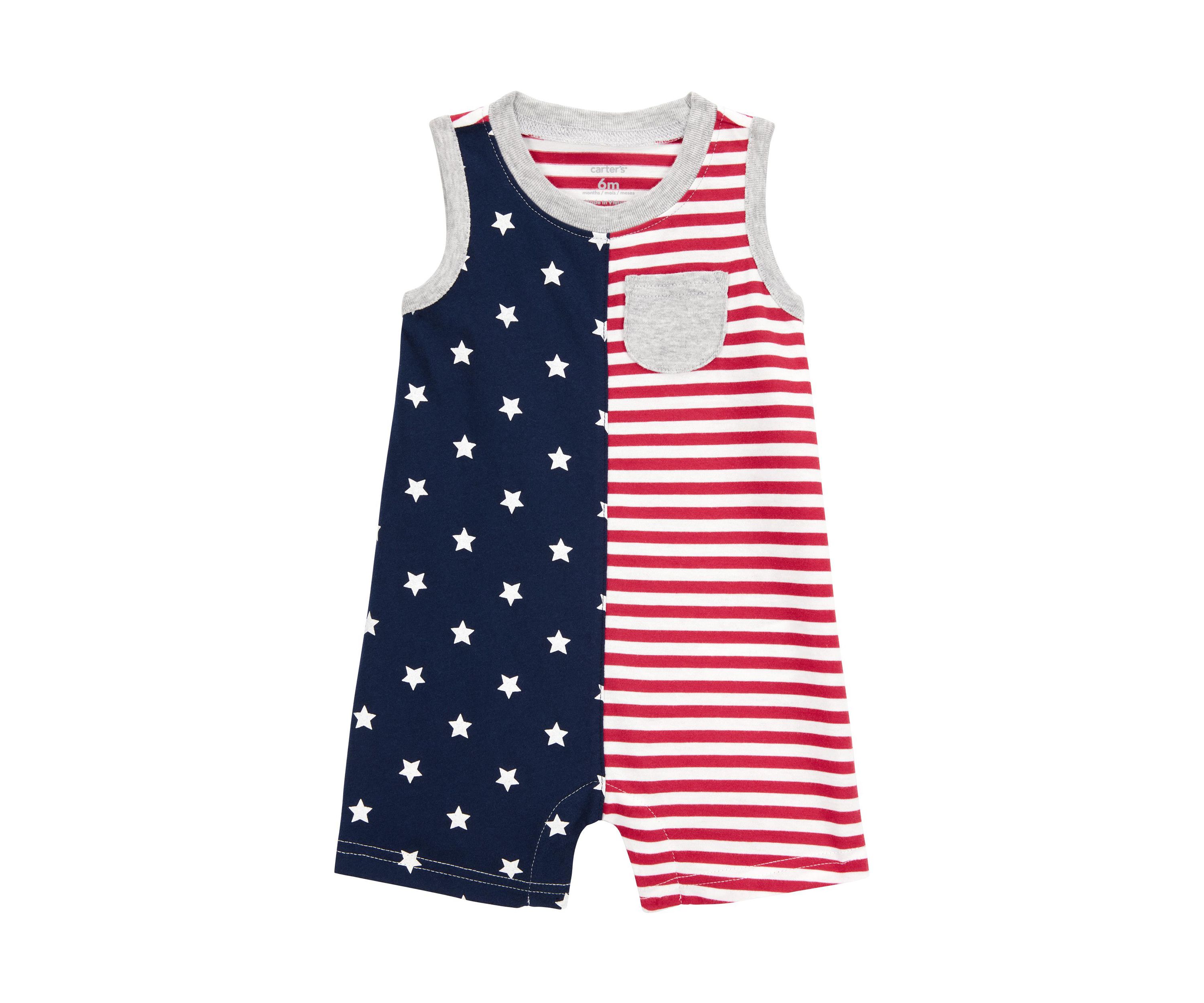 Baby Boys Flag Printed Romper